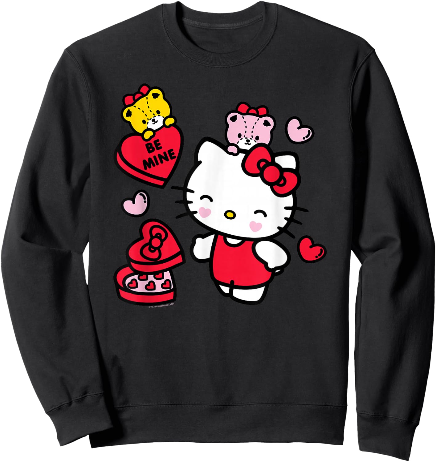 Hello Kitty Be Mine Candy Gifts Valentine's Sweatshirt - Sweatshirt | Black