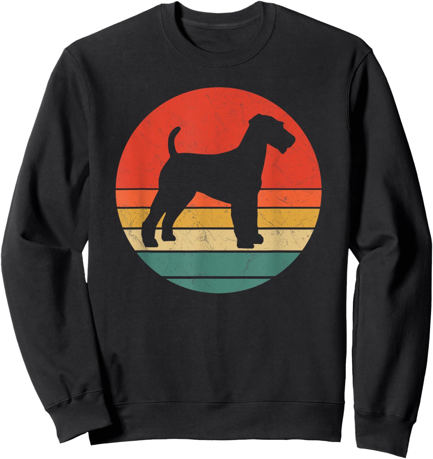 Welsh Terrier Vintage Dog Silhouette Retro Cute Dogs Gift Men Women Girls Kids Sweatshirt - Sweatshirt | Black