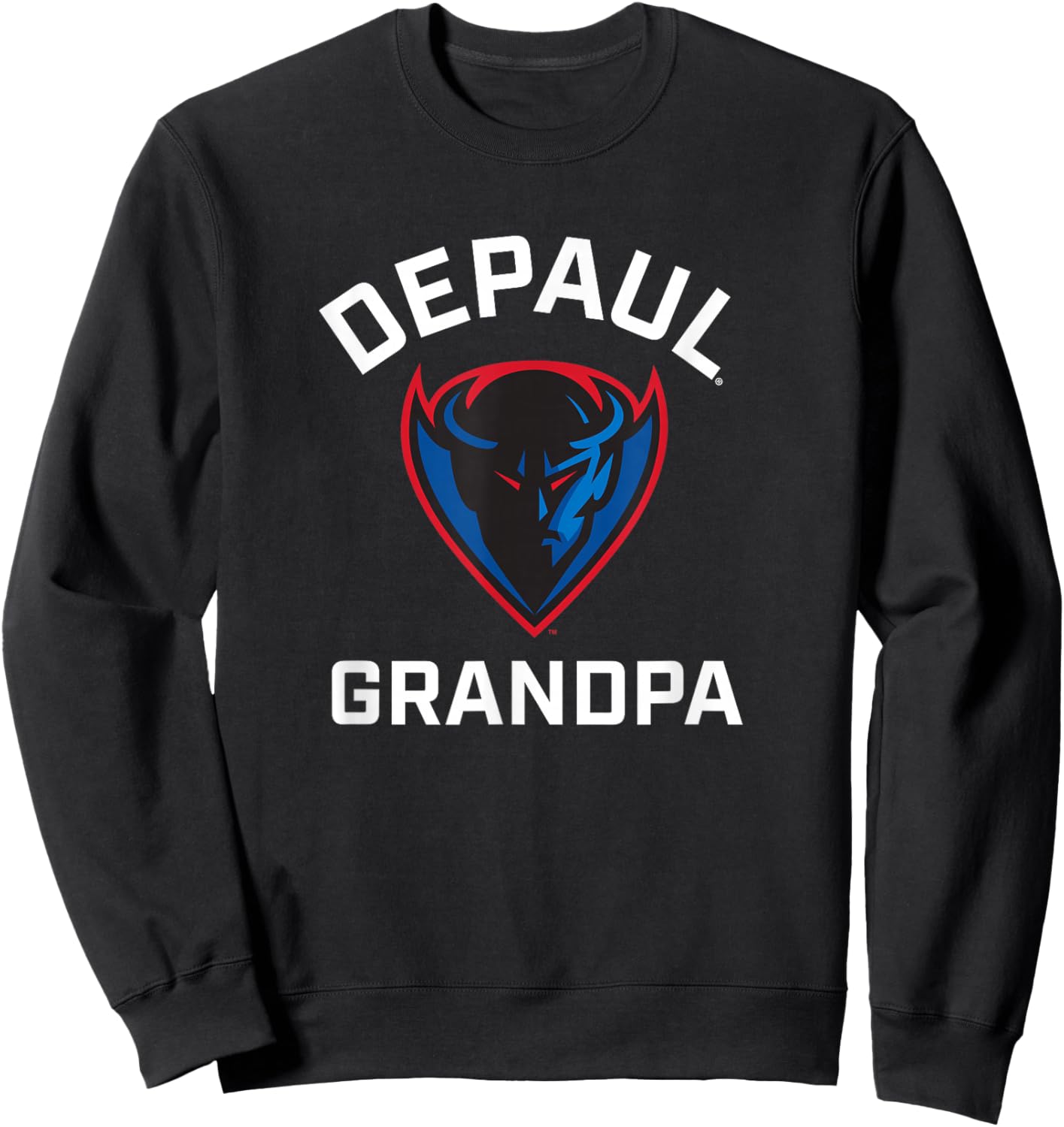 DePaul University Blue Demons Arched Grandpa Sweatshirt - Sweatshirt | Black
