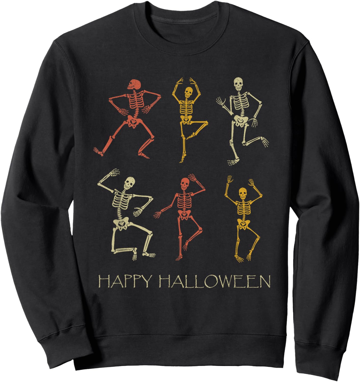 Dancing Skeleton Halloween Sweatshirt - Sweatshirt | Black