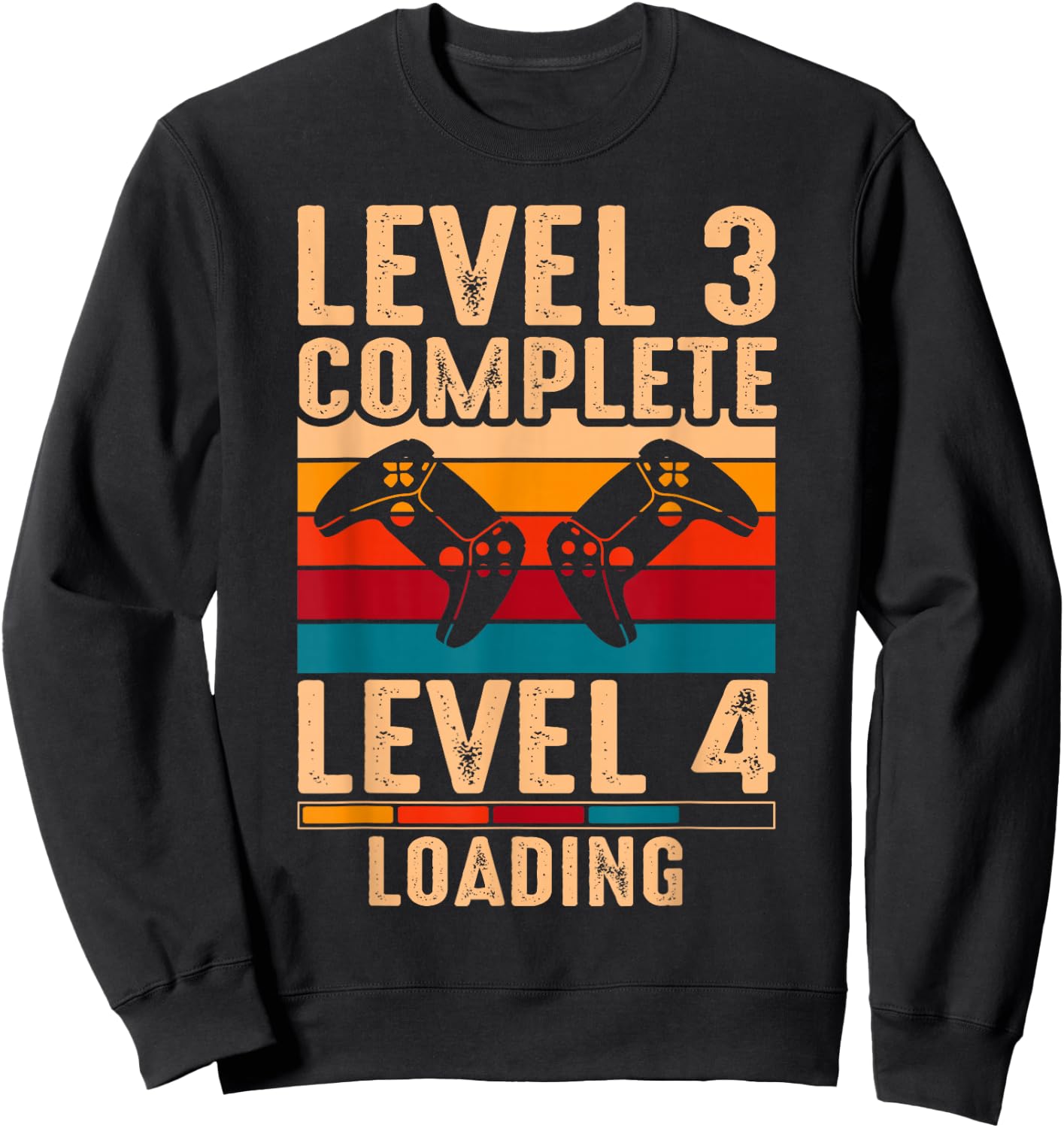 Level 3 Complete Gamer 3 Years Wedding Anniversary Sweatshirt - Sweatshirt | Black