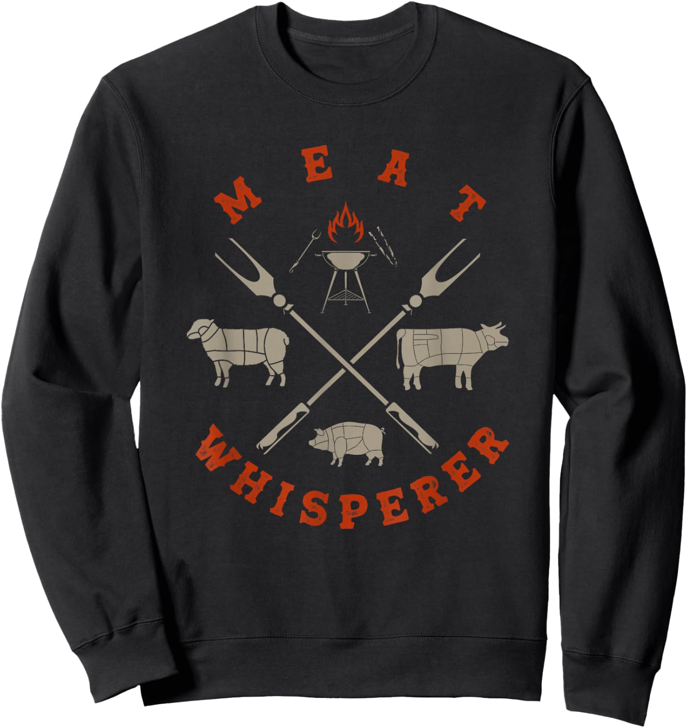 Smoked BBQ Grilling Meat Smoking Meat Whisperer Barbecue Sweatshirt - Sweatshirt | Black