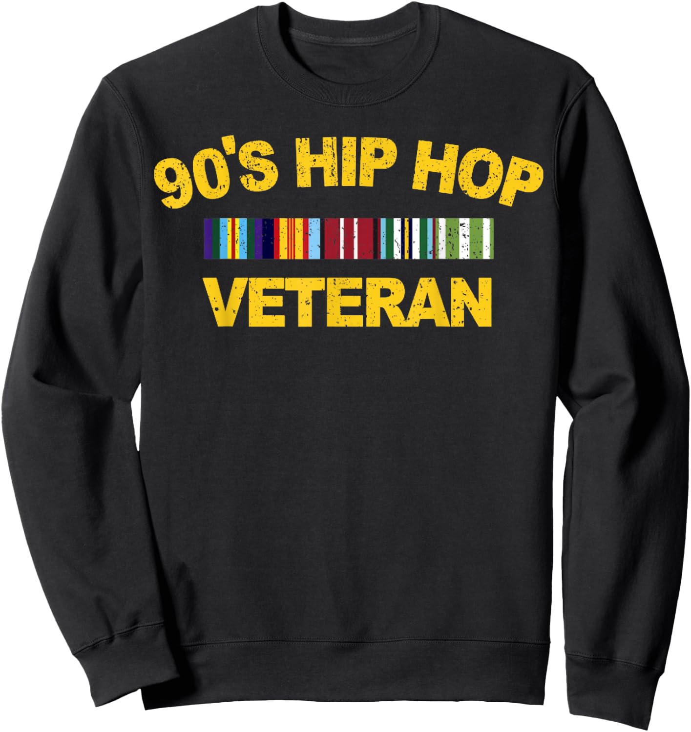 Vintage 90's Hip Hop Veteran Sweatshirt - Sweatshirt | Black