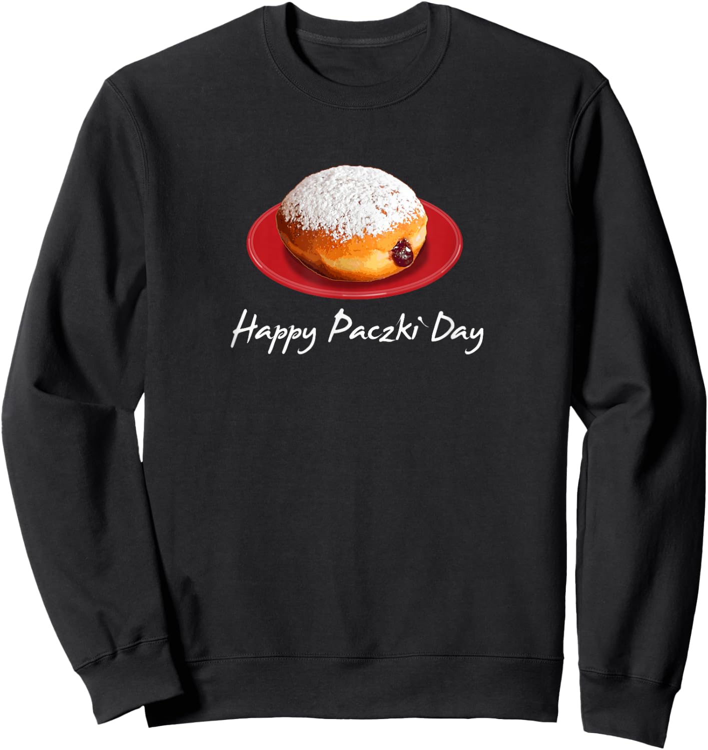 Polish Jelly Filled Donut Fat Tuesday Sweatshirt - Sweatshirt | Black