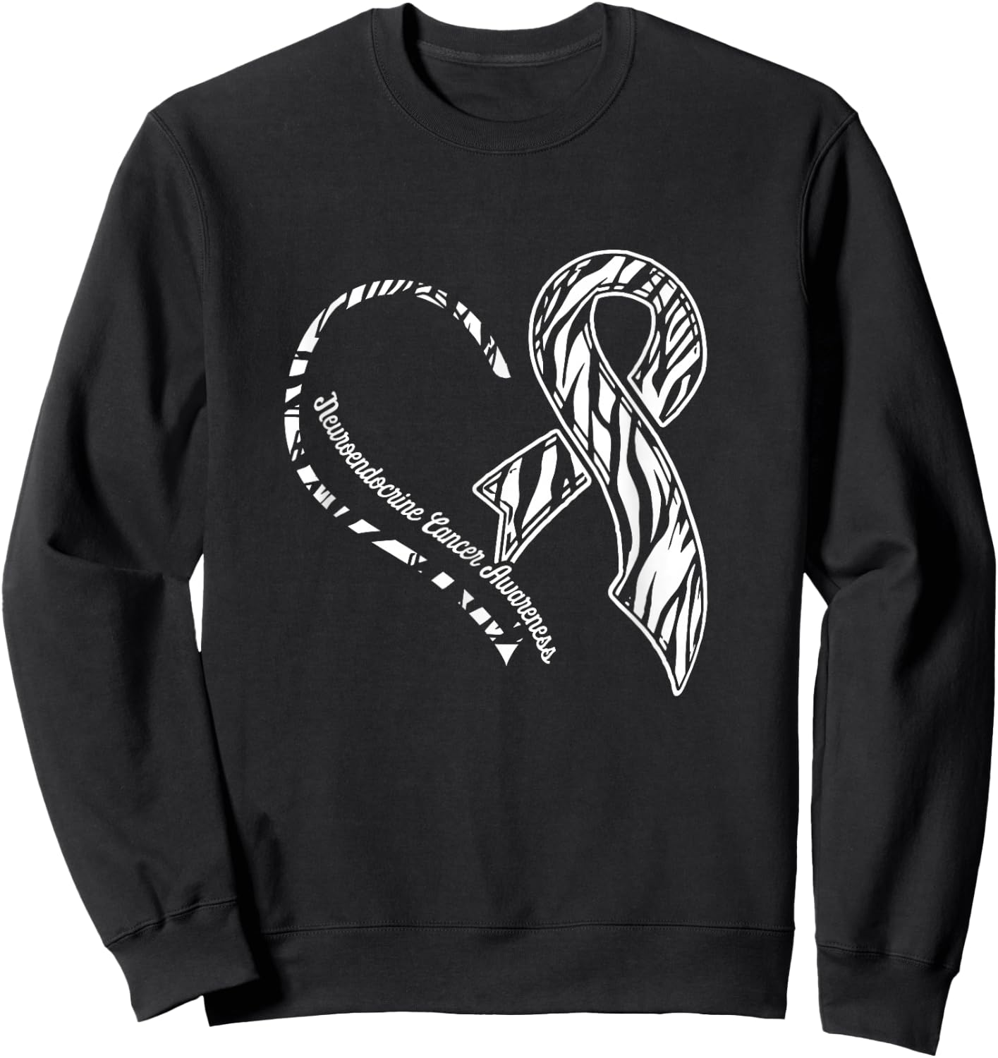 Neuroendocrine Cancer Survivor Heart Warrior Sweatshirt - Sweatshirt | Black
