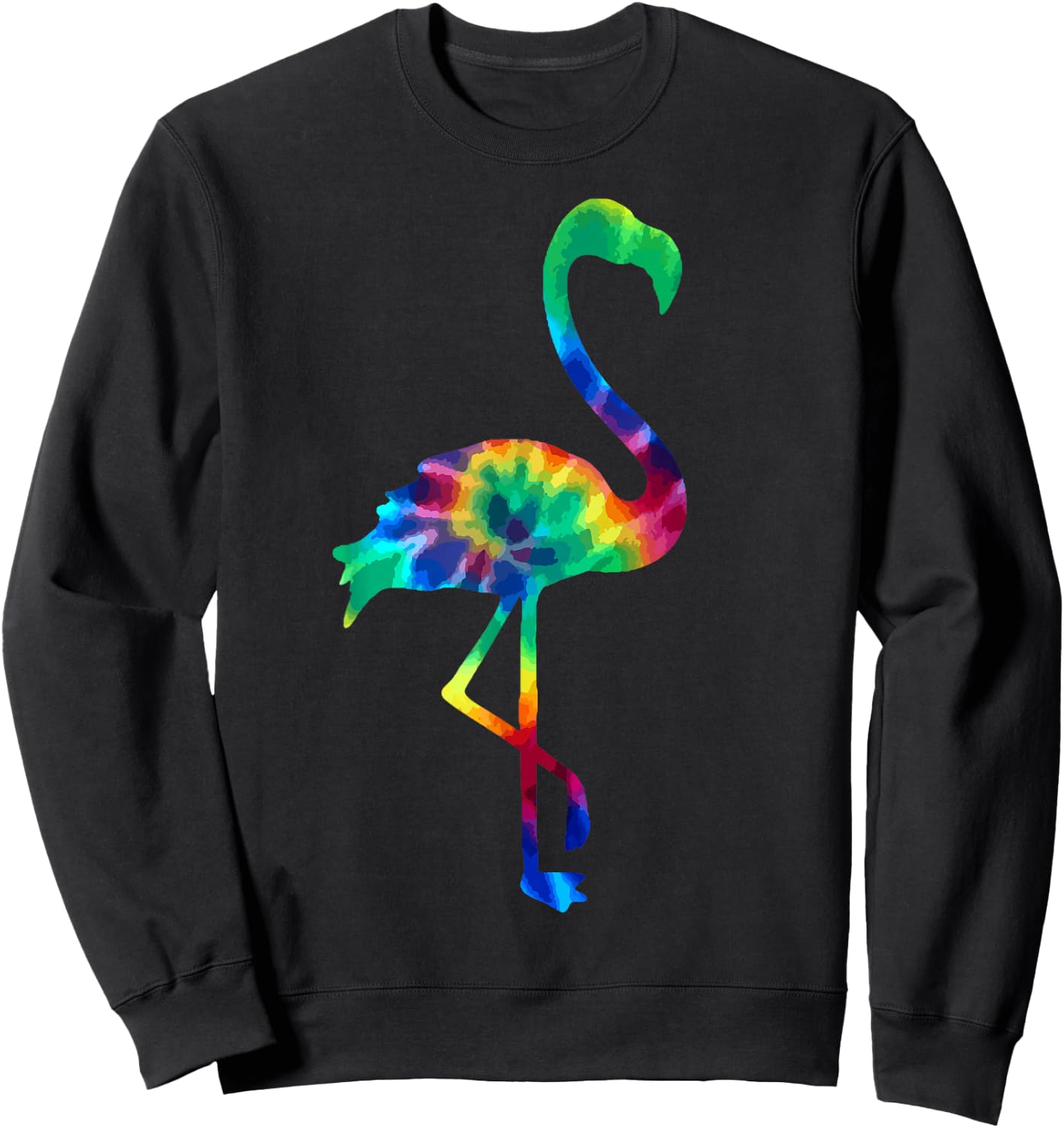 Flamingo Tie Dye Vintage Hippie Flamingo Lover Small Sweatshirt - Sweatshirt | Black