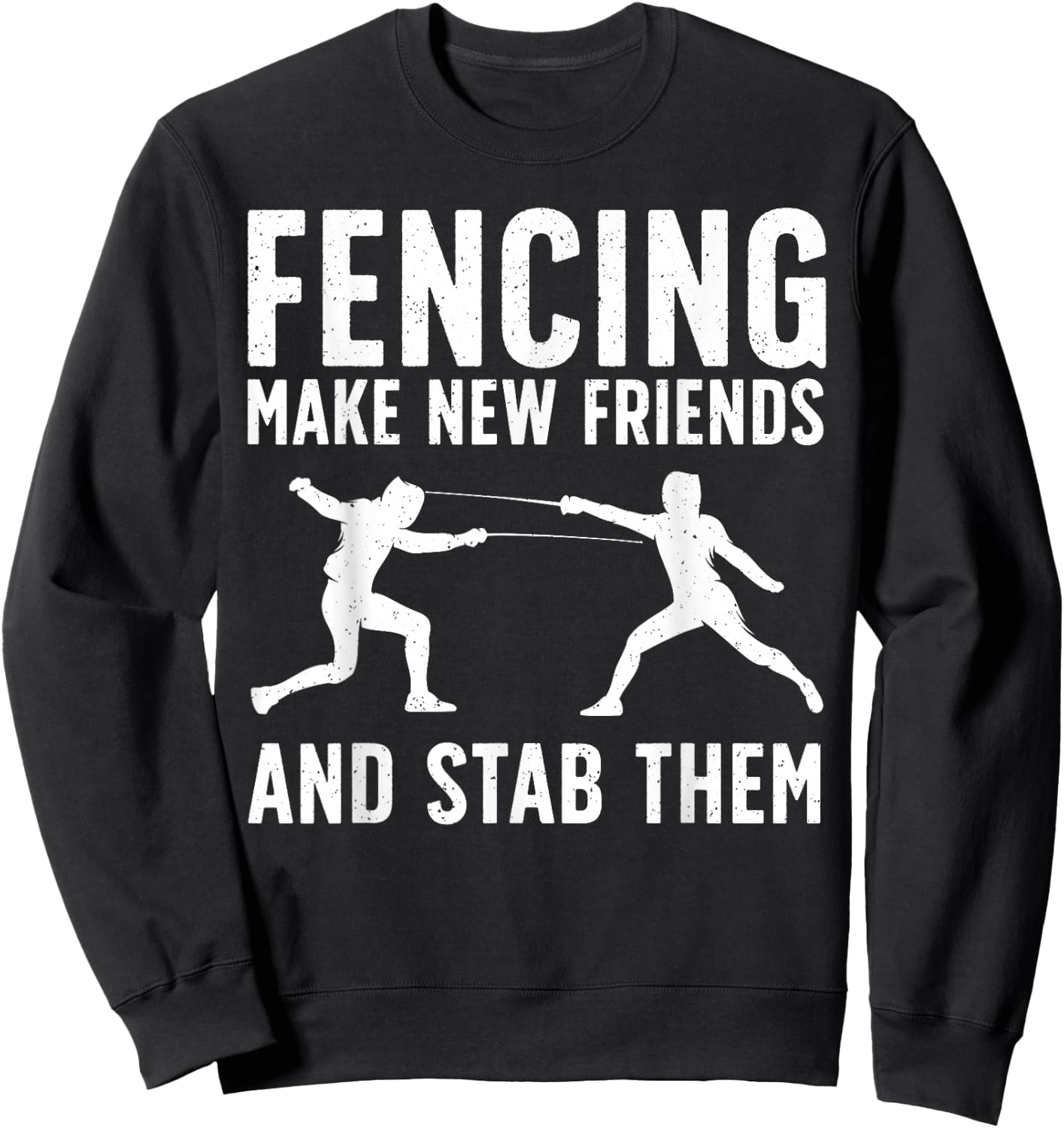 Best Fencing Design Women Kids Fencing Sport Fencer Sweatshirt - Sweatshirt | Black