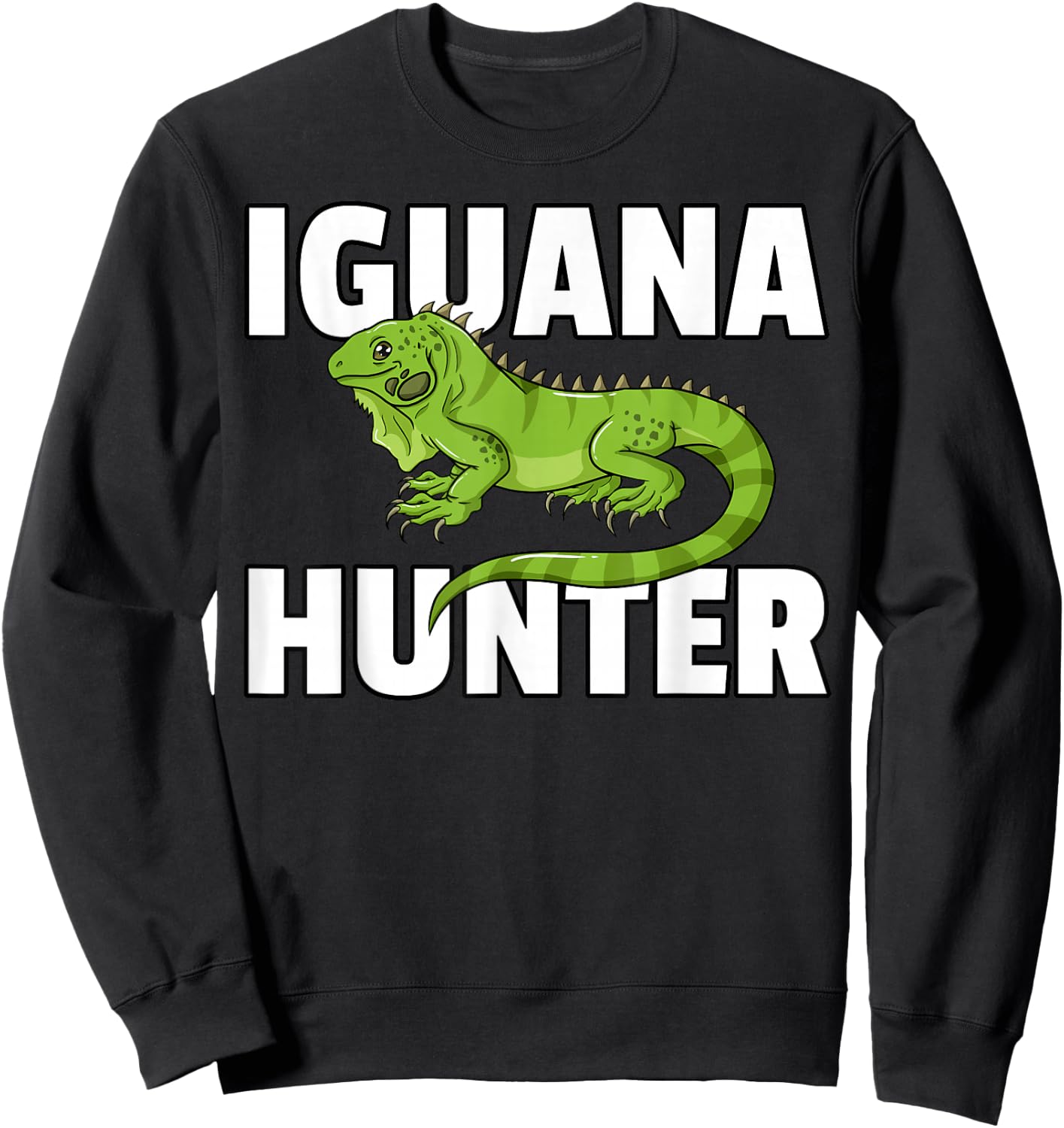 Iguana Hunter Reptile Lizard Hunting Sweatshirt - Sweatshirt | Black