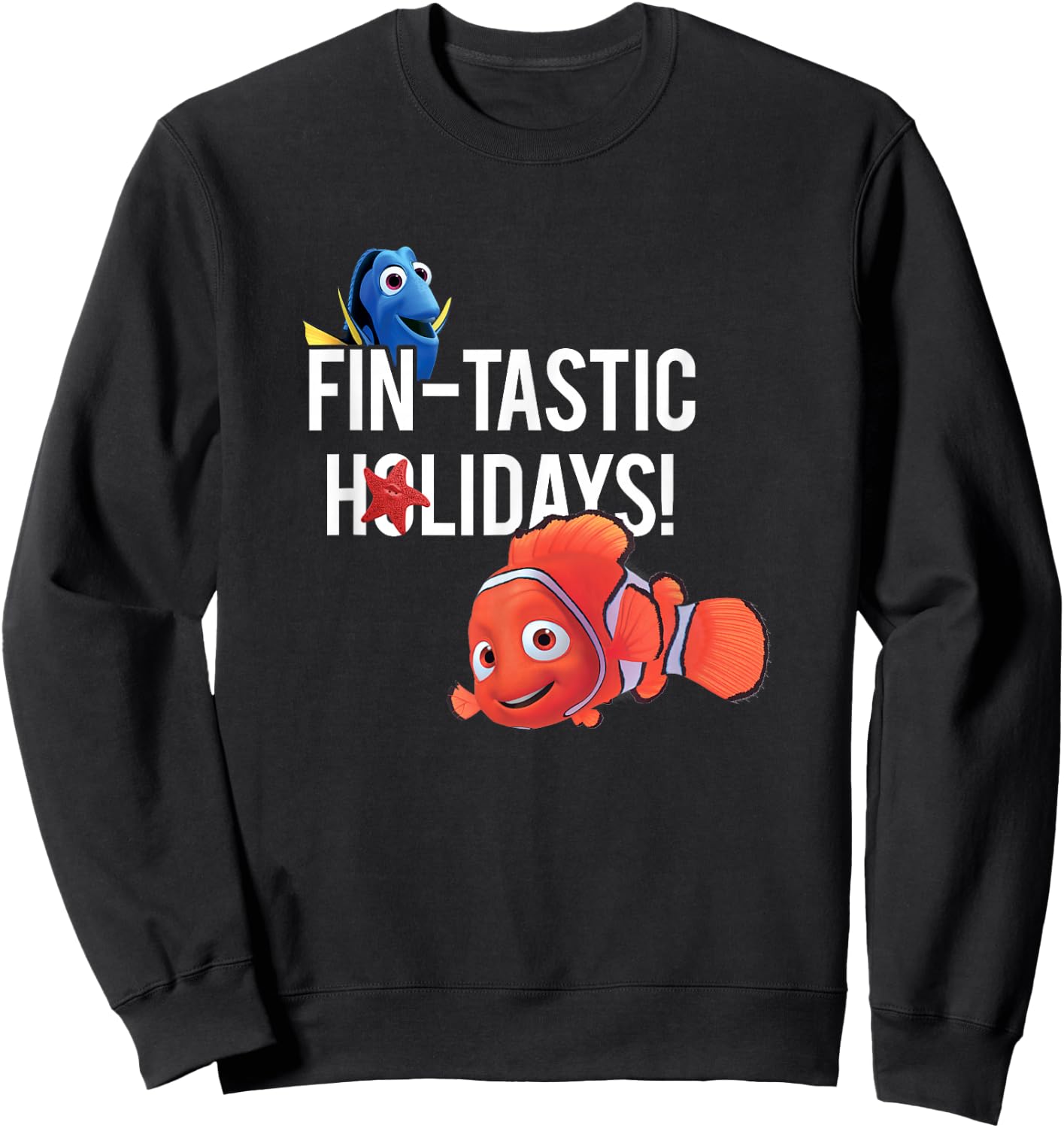 Disney Pixar Finding Nemo Dory & Nemo Fin-Tastic Holidays! Sweatshirt - Sweatshirt | Black