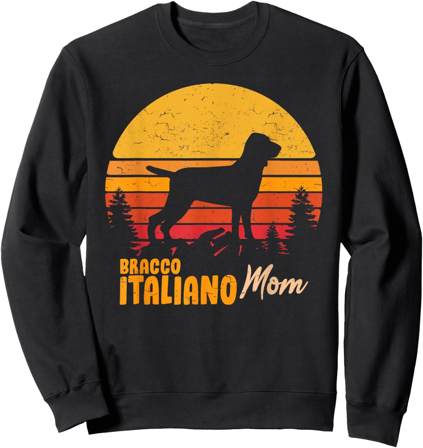 Bracco Italiano Mama Vintage Retro Dog Women's Gift Sweatshirt - Sweatshirt | Black
