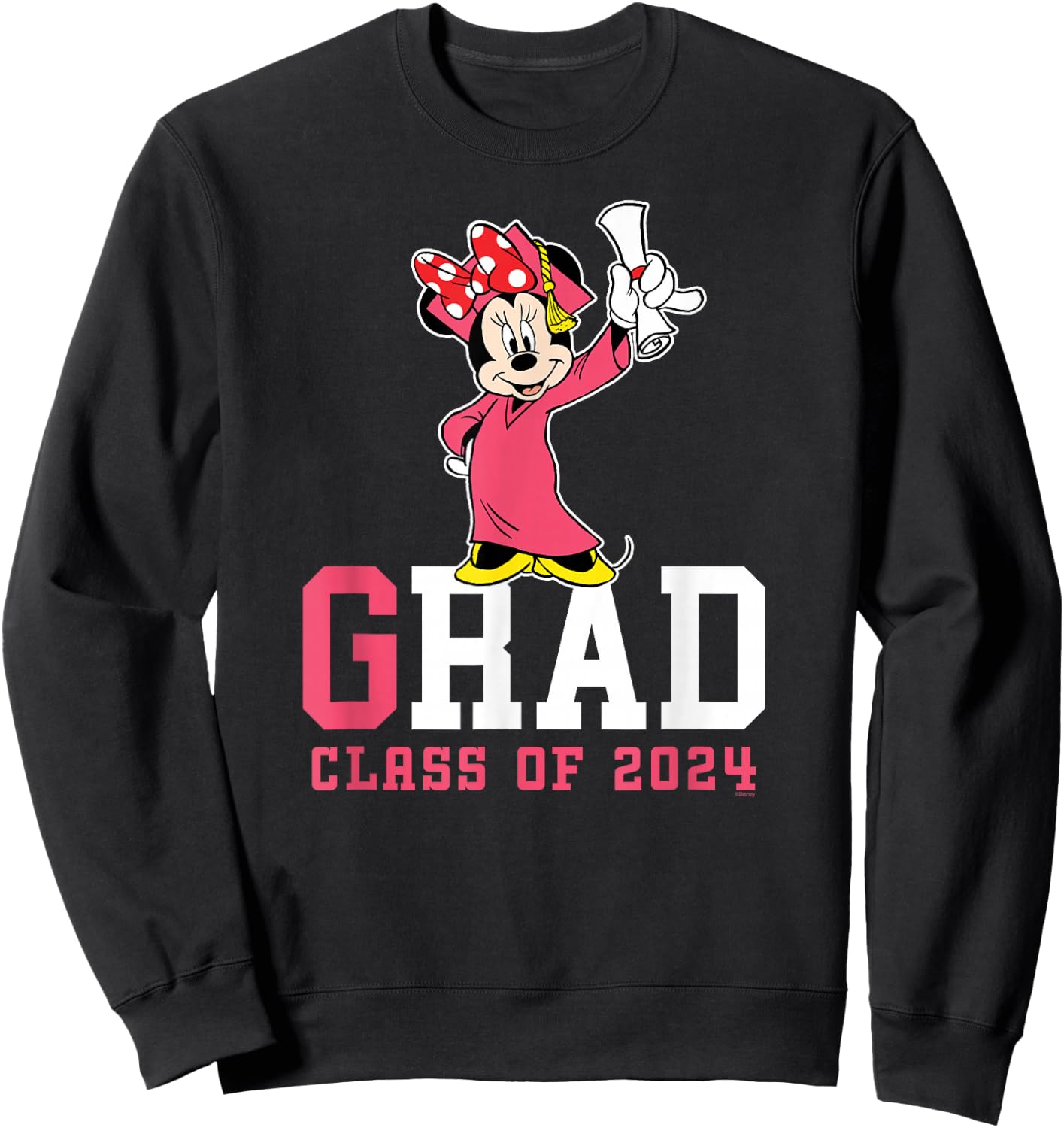 Disney Minnie Mouse 2024 Graduation Class of '24 Wheel Grad Sweatshirt - Sweatshirt | Black