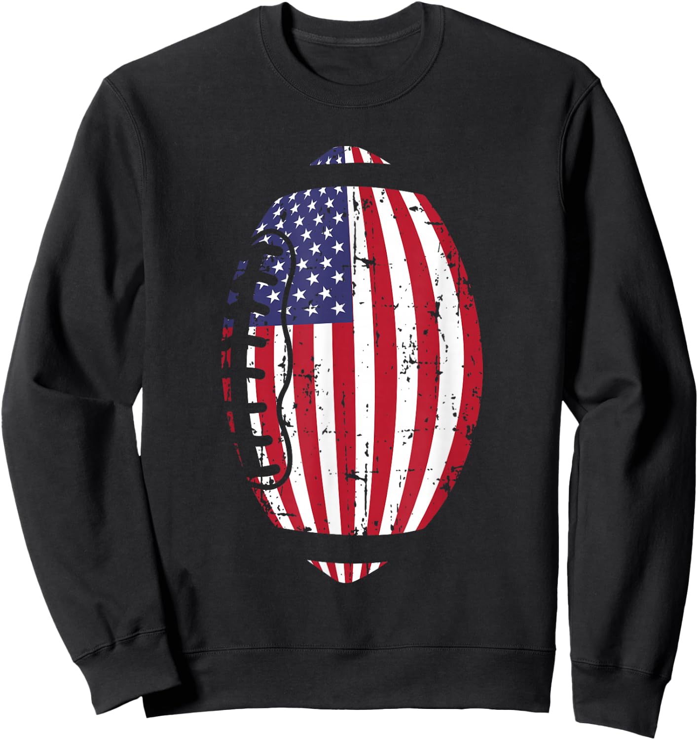 USA Flag Football Sweatshirt - Sweatshirt | Black