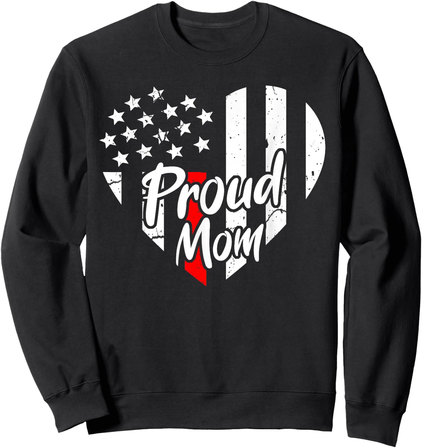 Proud Mom Of A Firefighter Mother Us Thin Red Line Shirt Sweatshirt - Sweatshirt | Black