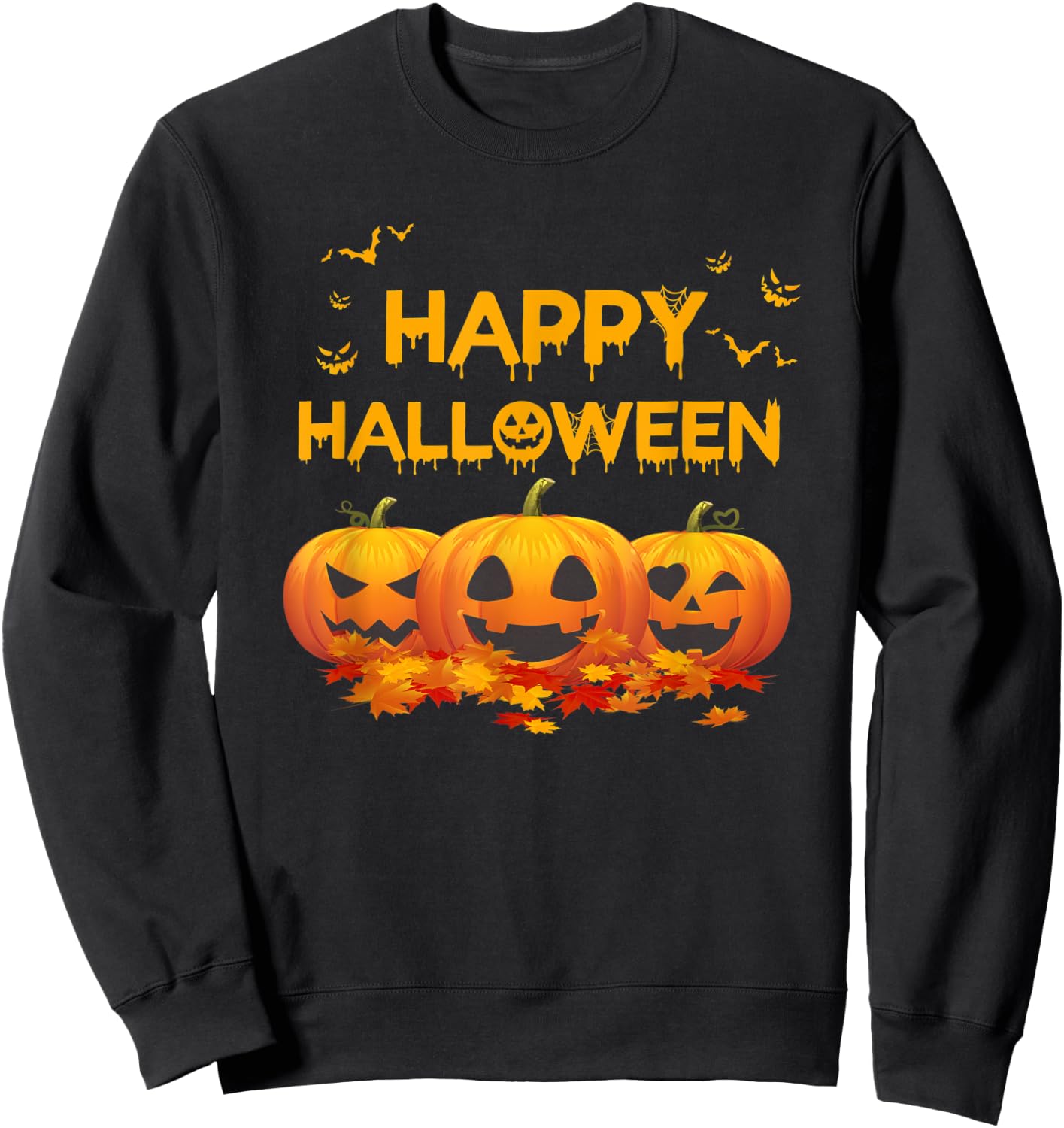Happy Halloween Costumes Funny Gifts Pumpkins Men Women Kids Sweatshirt - Sweatshirt | Black