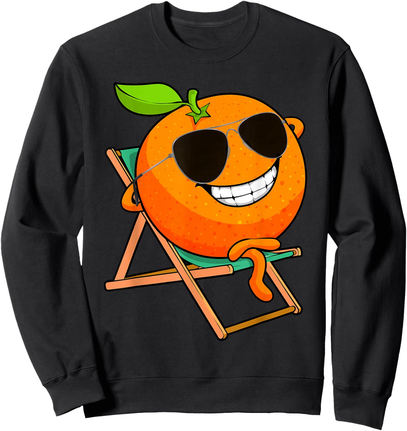 Funny Orange Design Women Kids Orange Fruit Lovers Sweatshirt - Sweatshirt | Black