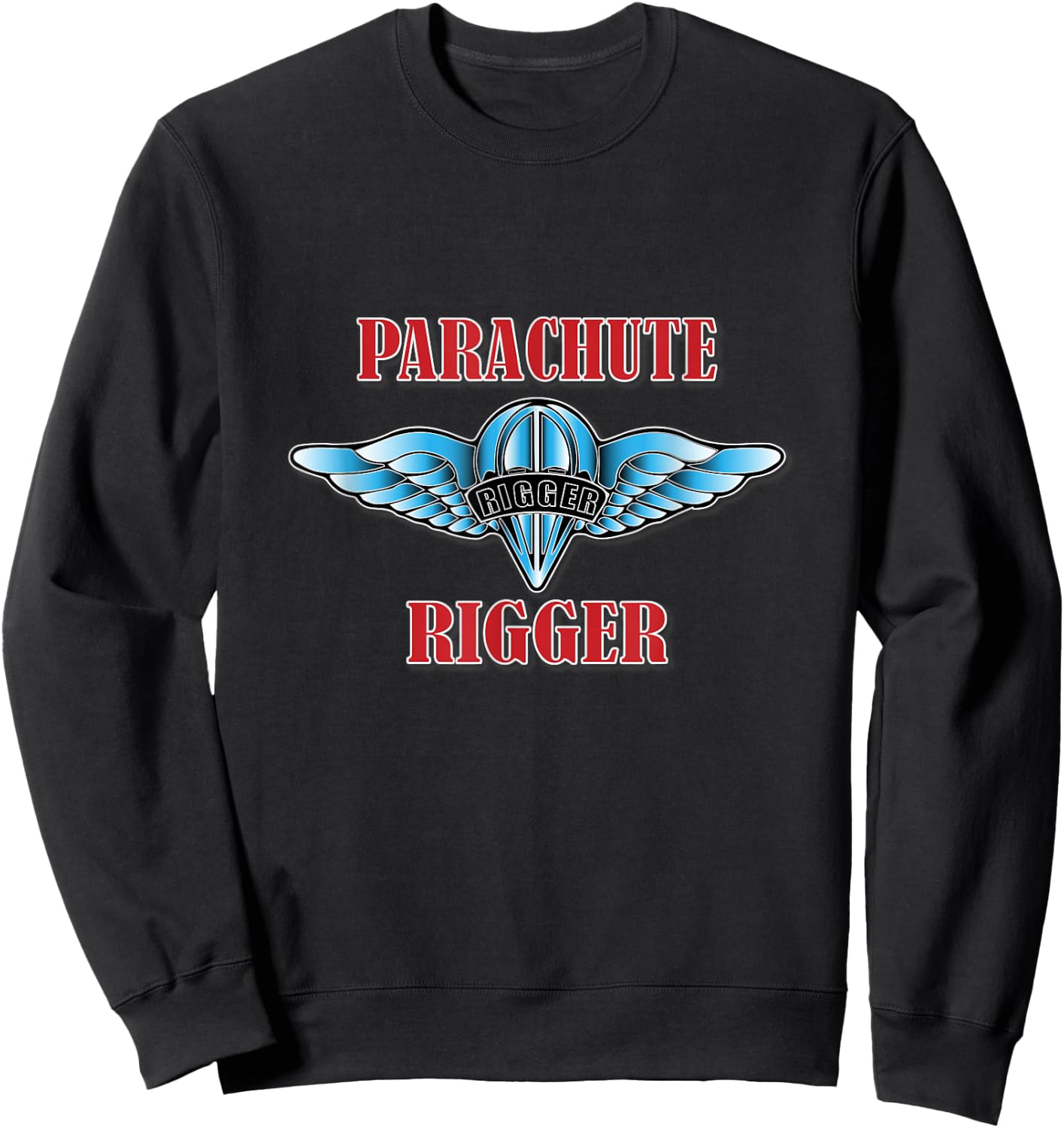 Parachute Rigger (Front Design) Sweatshirt - Sweatshirt | Black