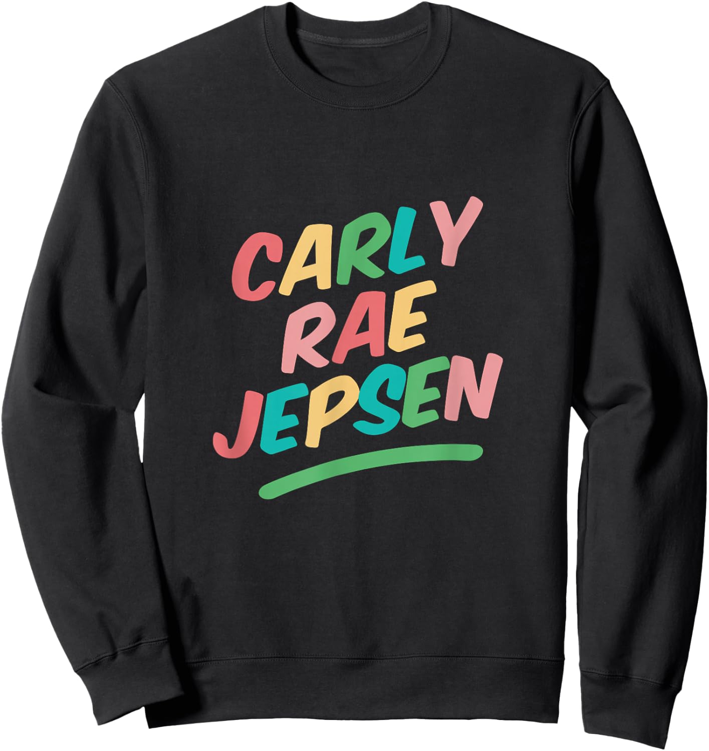 Carly Rae Jepsen Rainbow Logo , -Adults, Black, Small, Short Sleeve Sweatshirt - Sweatshirt | Black