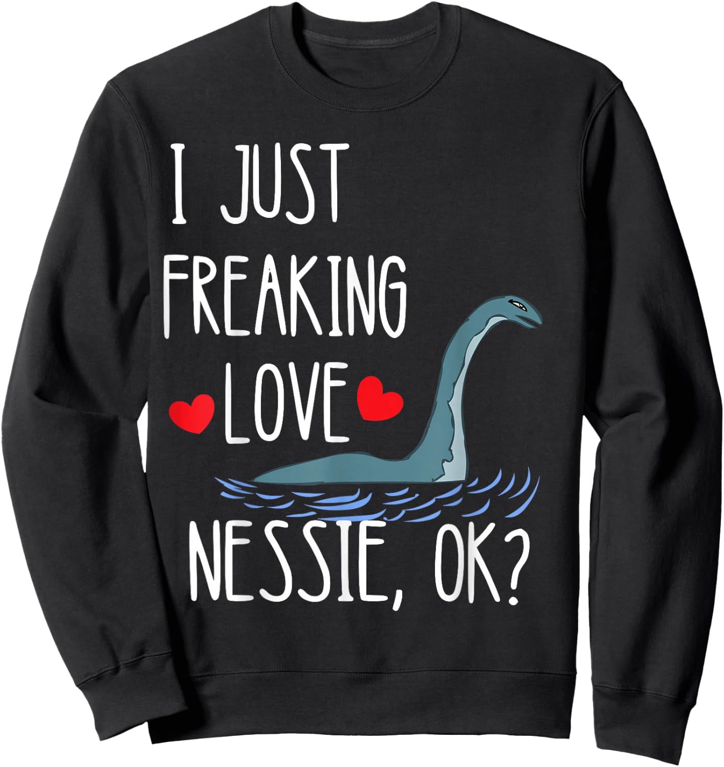 Loch Ness Monster Nessie Scotland Irish Fabulous Creatures Sweatshirt - Sweatshirt | Black