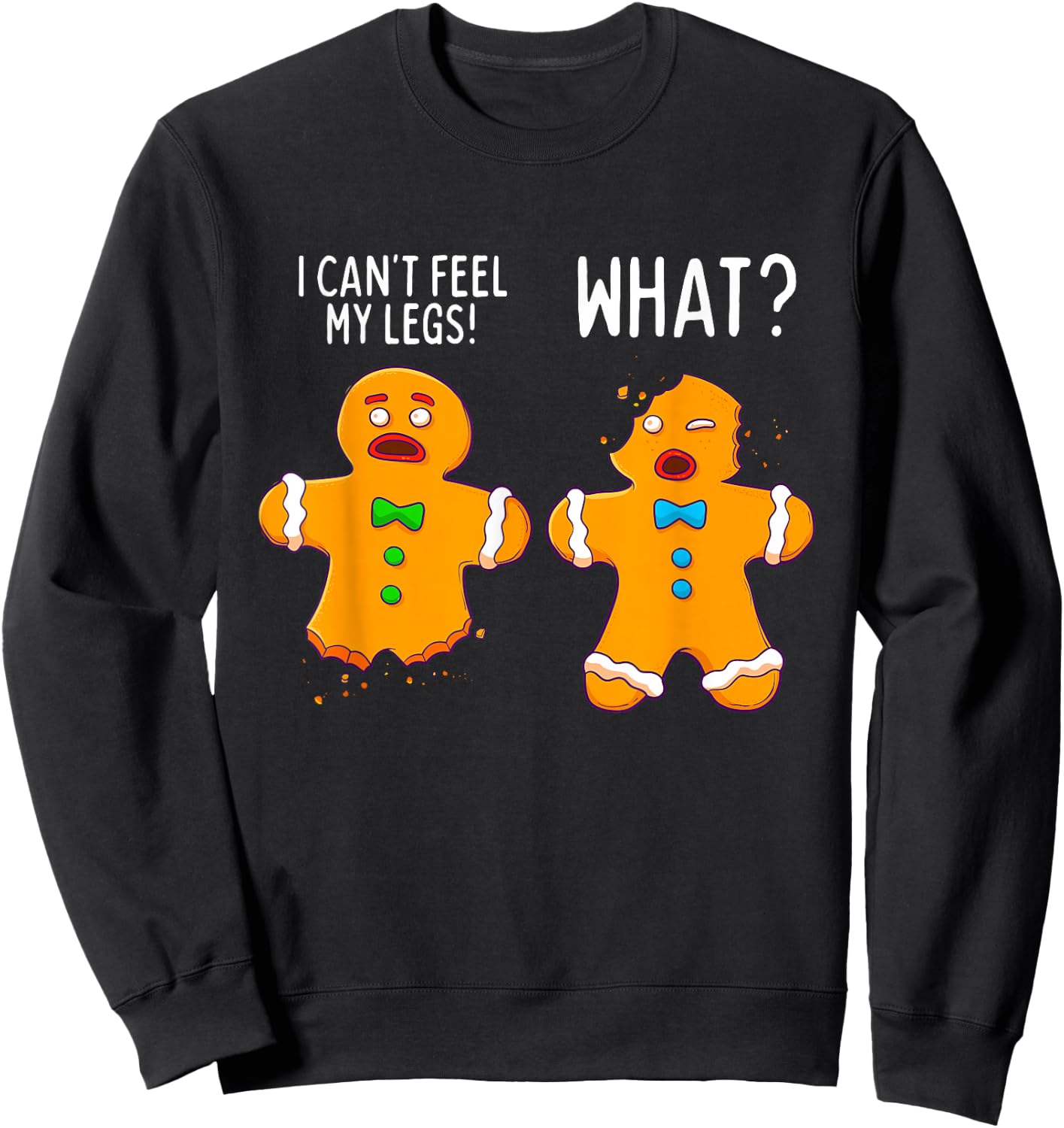 Gingerbread Men Christmas Funny Cookie Baking Gift Sweatshirt - Sweatshirt | Black