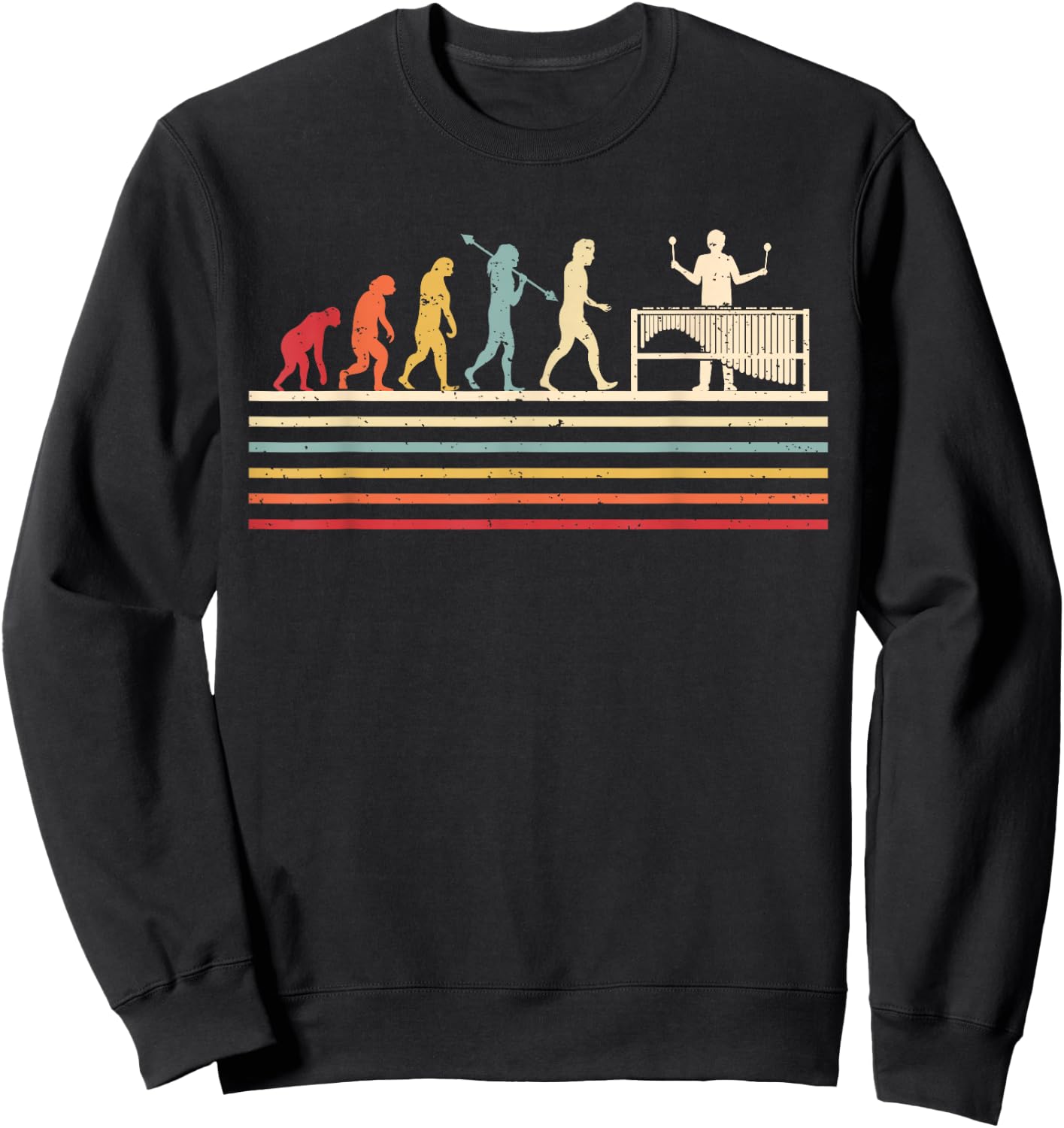 Marimba Evolution Marimba Player Marimba Lover Sweatshirt - Sweatshirt | Black