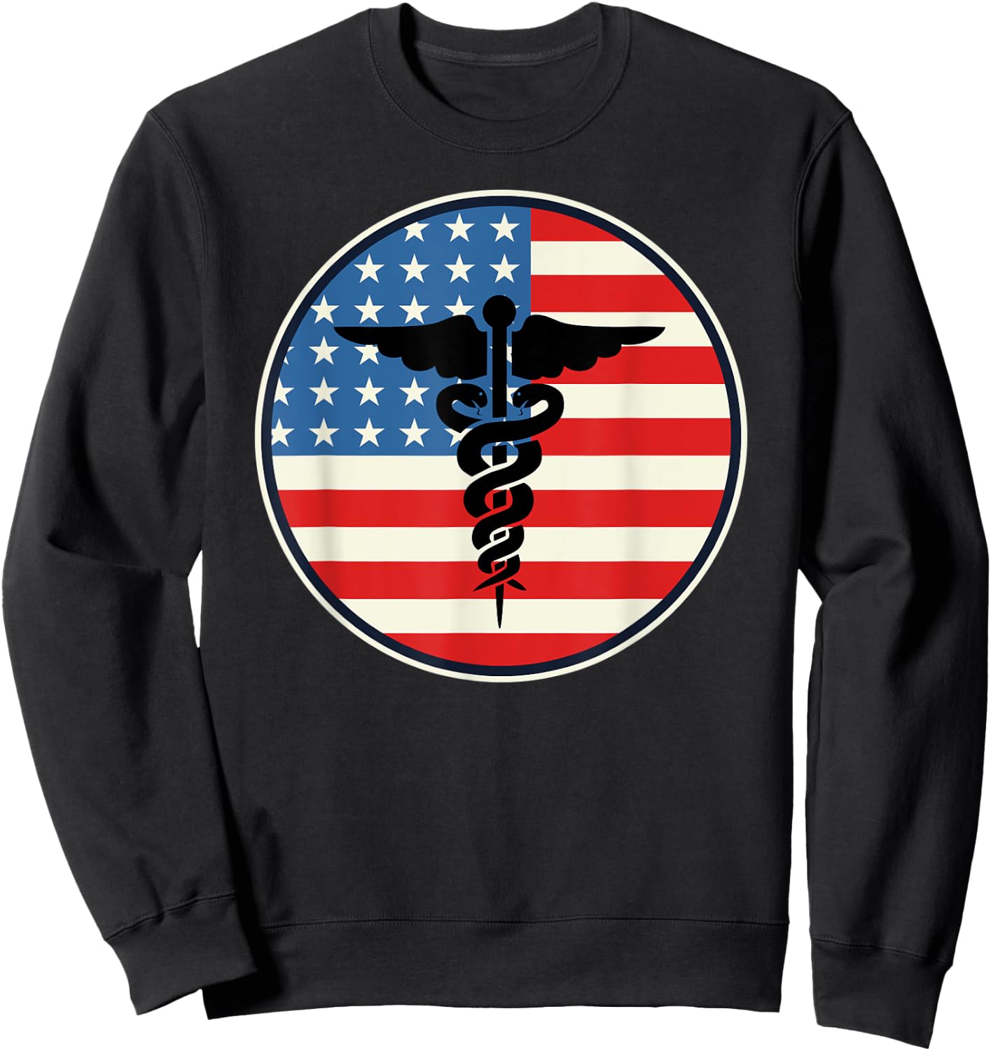 Pharmacist Pharmacy Technician Patriotic US Flag 4th Of July Sweatshirt - Sweatshirt | Black