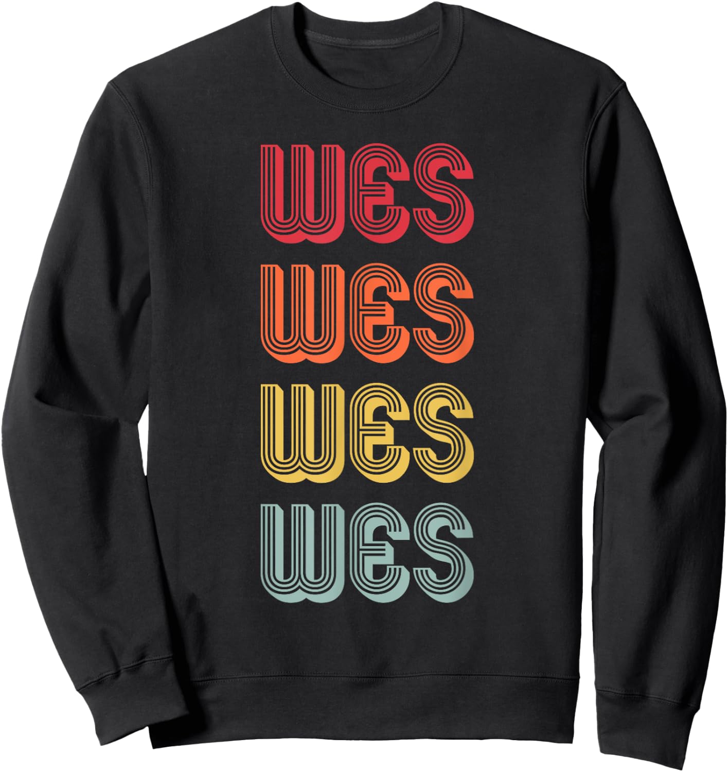 WES Gift Name Personalized Funny Retro Vintage Birthday Sweatshirt - Sweatshirt | Black