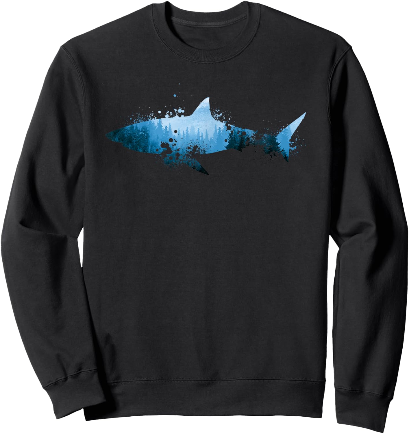 Men Women Boy Girl | Sharks Apparel Gifts Vintage Shark Silhouette | Hammerhead Shark Tiger Shark , Black, Small Sweatshirt - Sweatshirt | Black