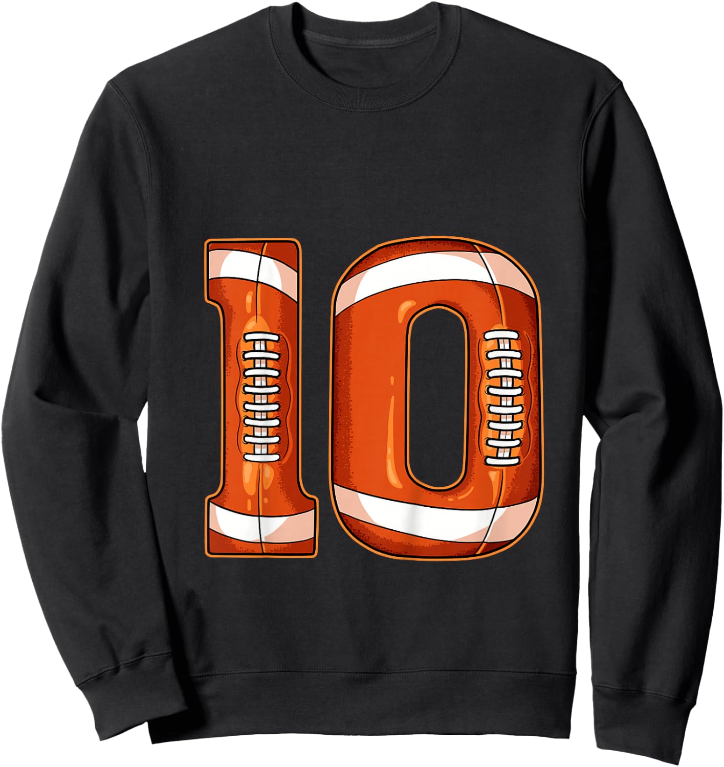 10th Birthday Football Sweatshirt - Sweatshirt | Black