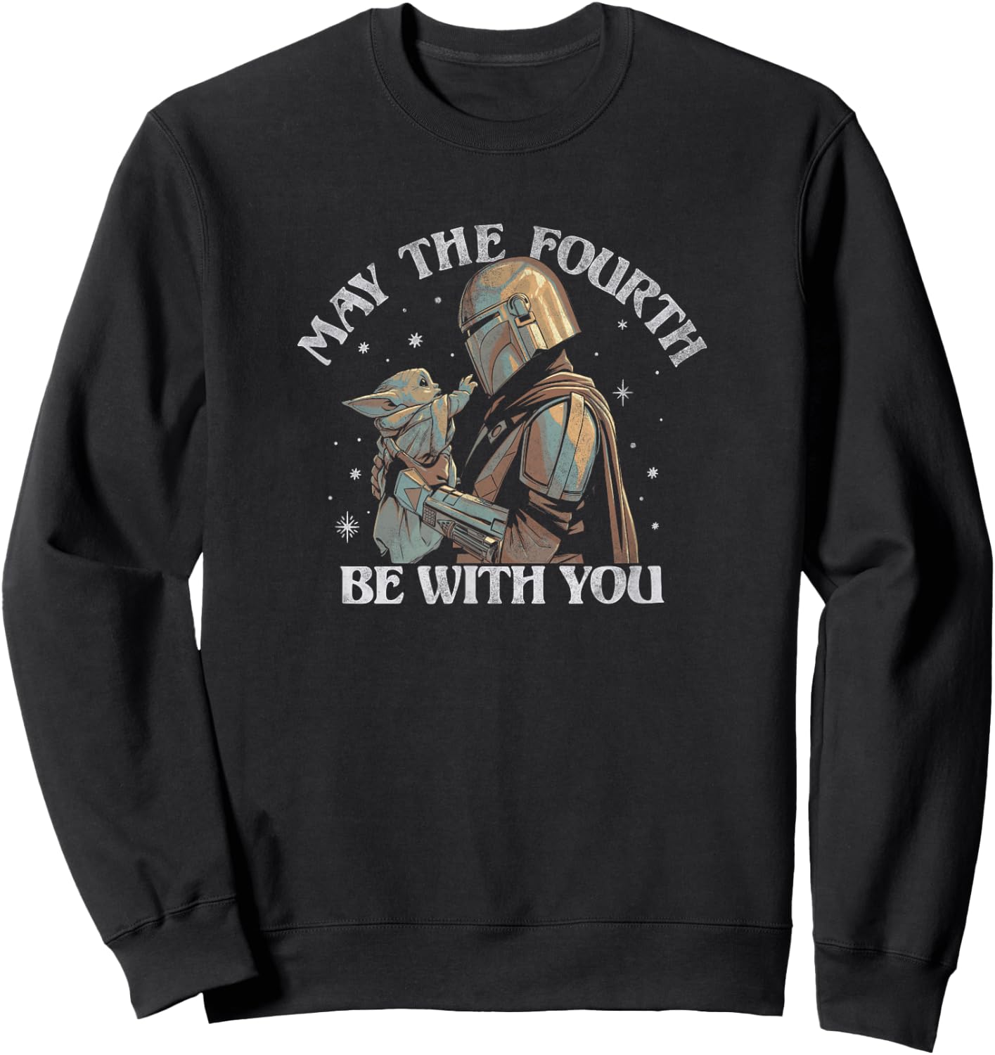 Star Wars The Mandalorian May The Fourth Be With You Stamp Sweatshirt - Sweatshirt | Black