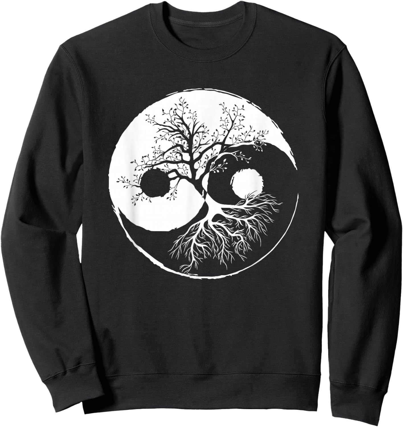 Yin and Yang Tree Balance Buddhism Nature Gift Sweatshirt - Sweatshirt | Black