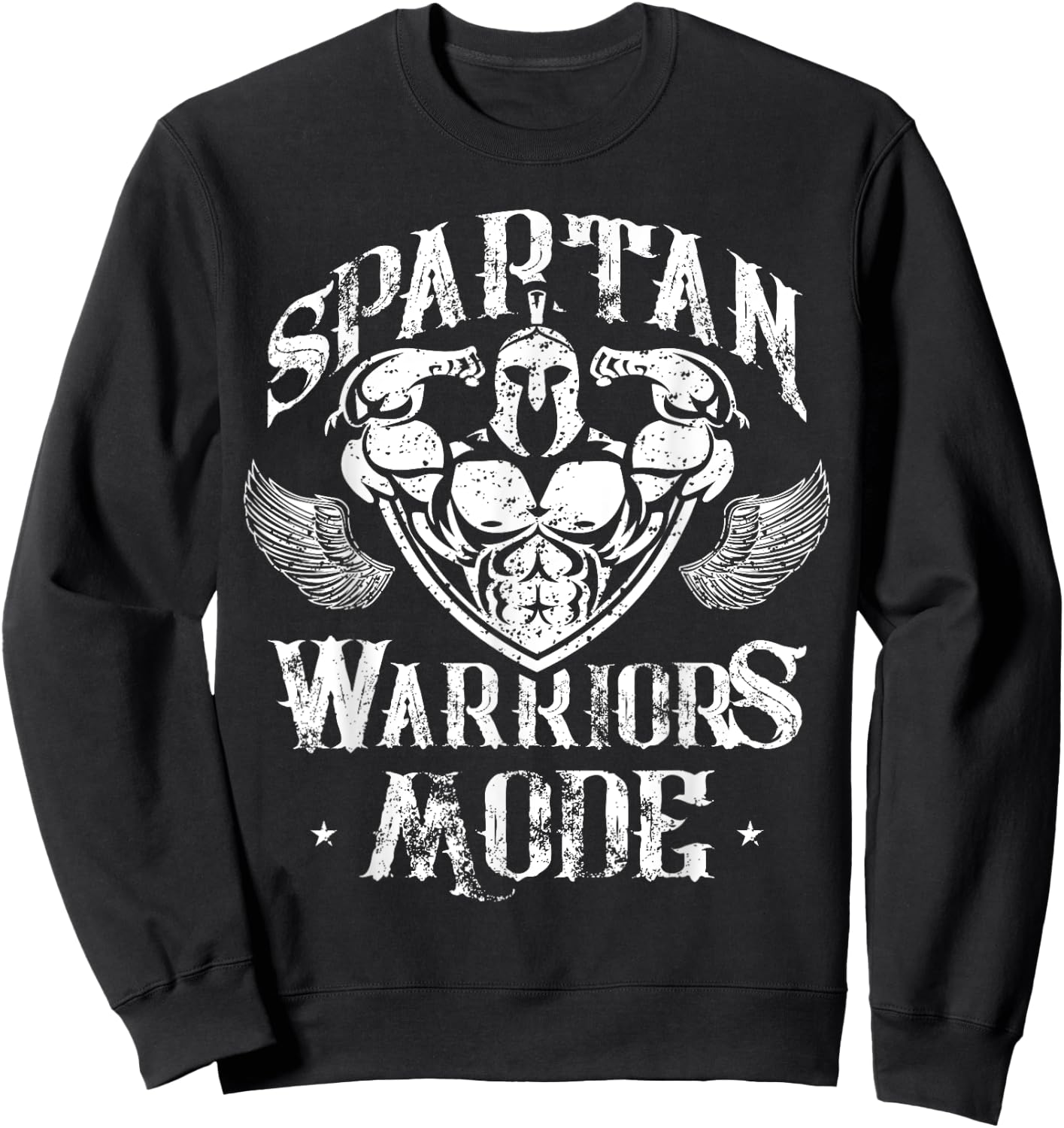 Spartan Warriors Mode Gladiator Sparta Beast Gym Workoout Sweatshirt - Sweatshirt | Black