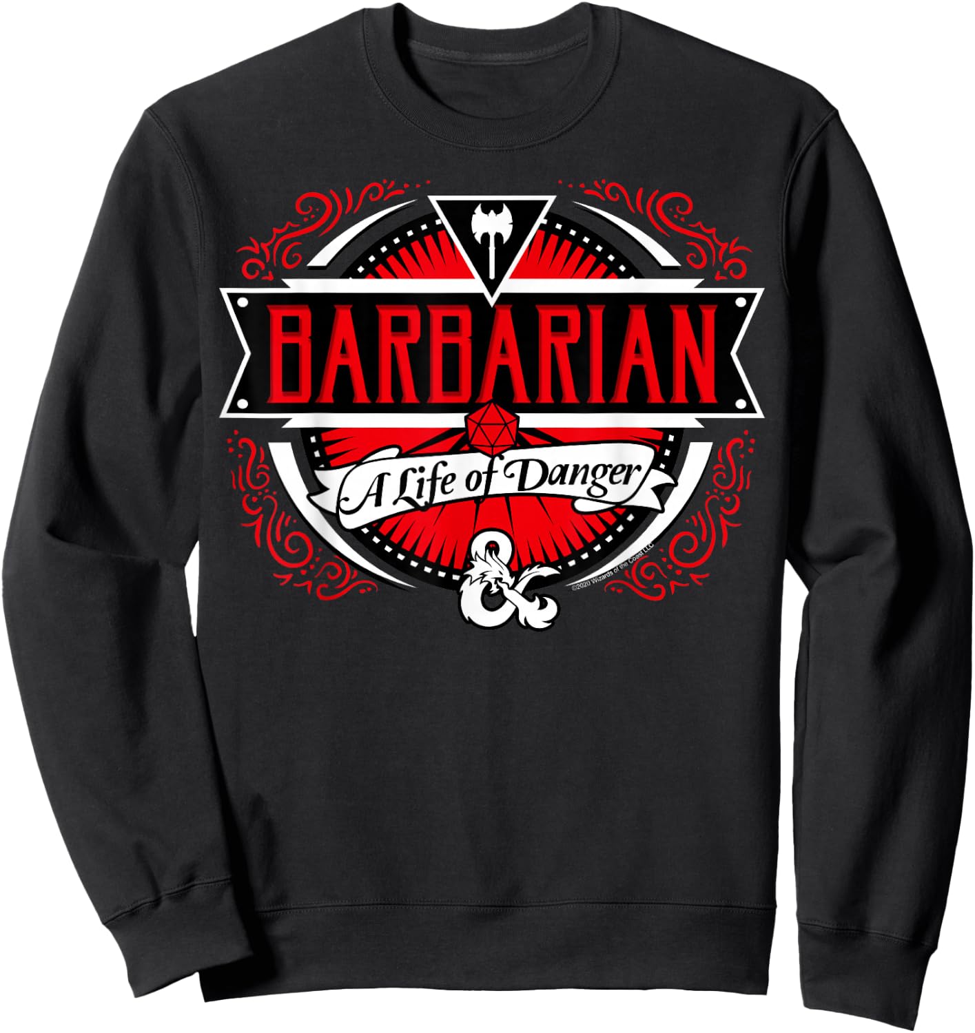 Dungeons & Dragons Barbarian A Life Of Danger Logo Sweatshirt - Sweatshirt | Black