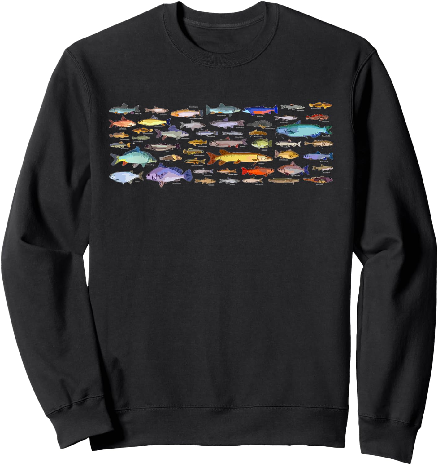 Types Of Freshwater Fish Species Biology Fishing Sweatshirt - Sweatshirt | Black
