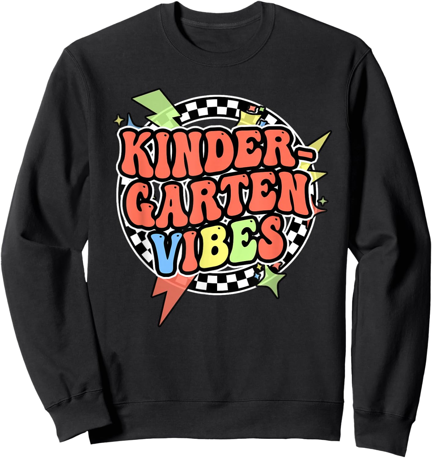 Groovy Kindergarten Vibes Shirt Workbook For Boys Girls Kids Sweatshirt - Sweatshirt | Black