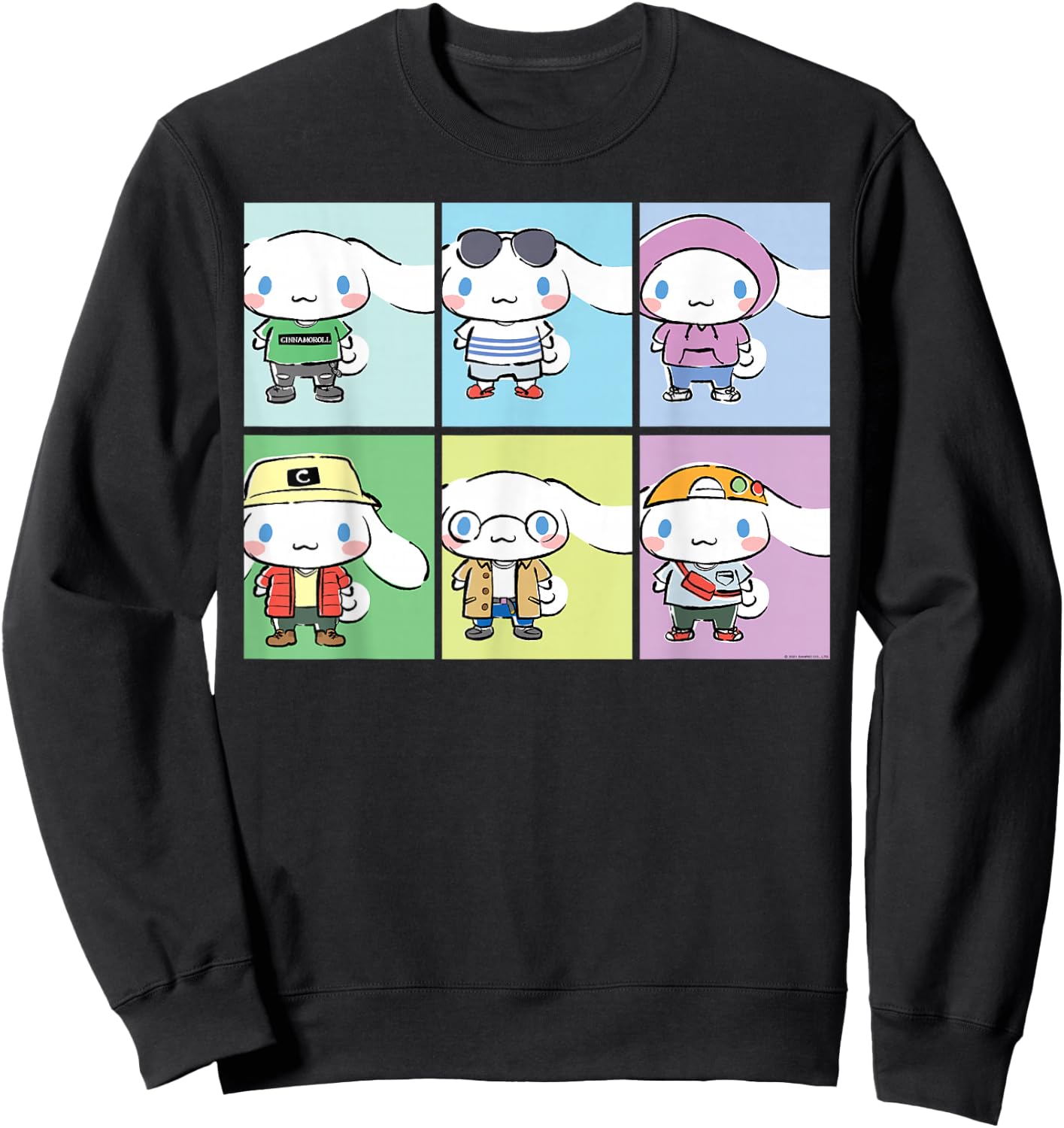 Cinnamoroll Collection Streetwear Squares Sweatshirt - Sweatshirt | Black