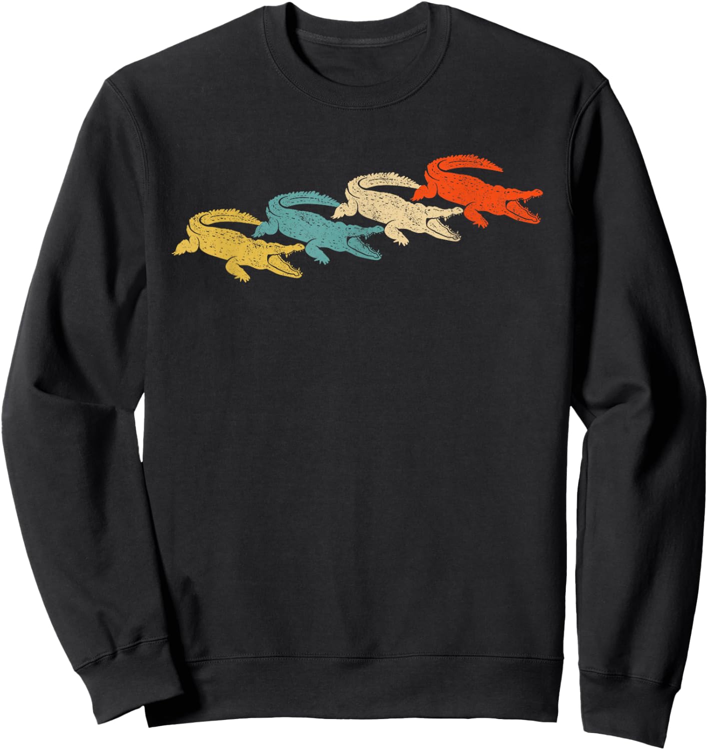 Retro Crocodile Alligator Sweatshirt - Sweatshirt | Black