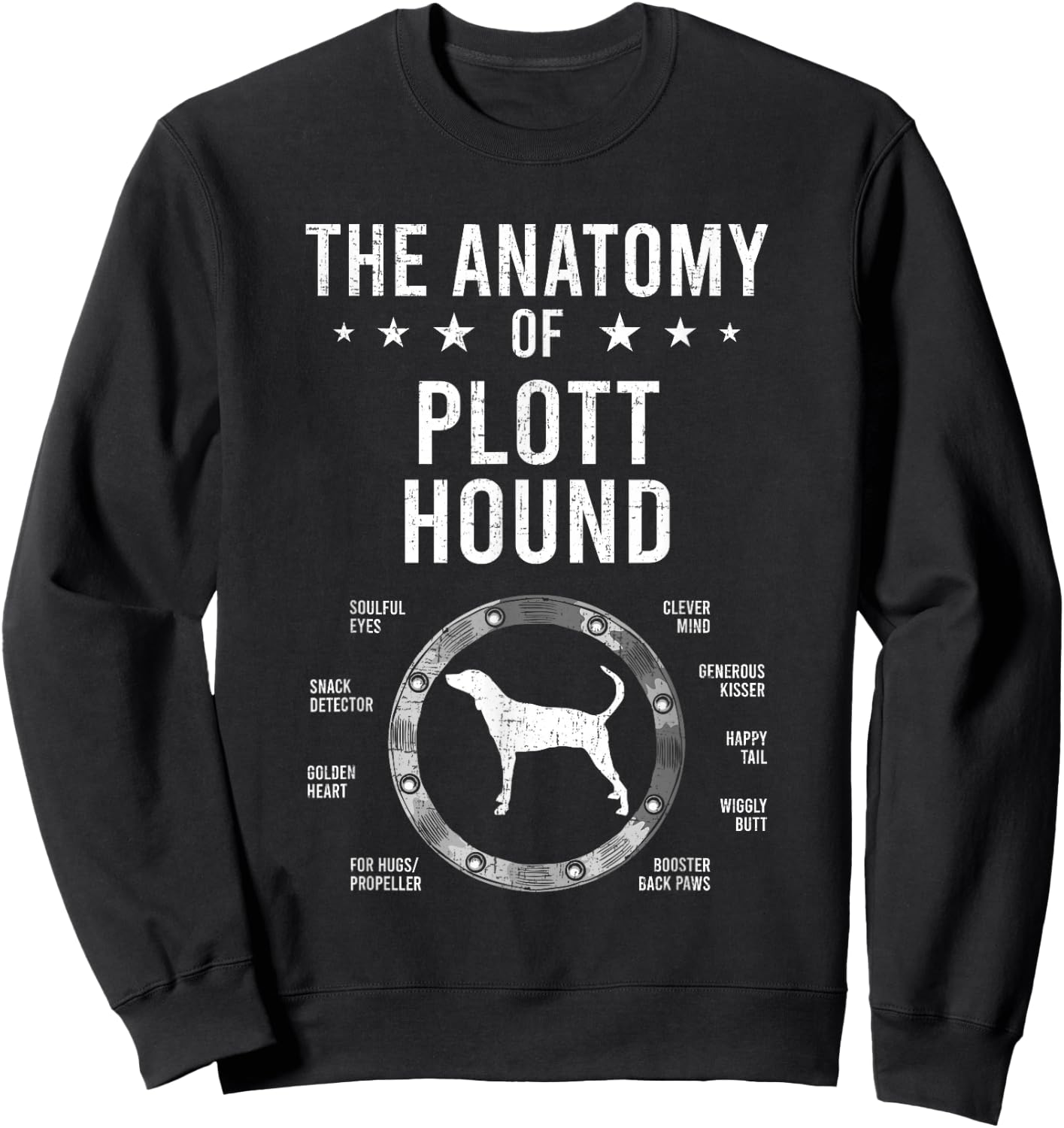 Anatomy of Plott Hound Dog Lover Sweatshirt - Sweatshirt | Black