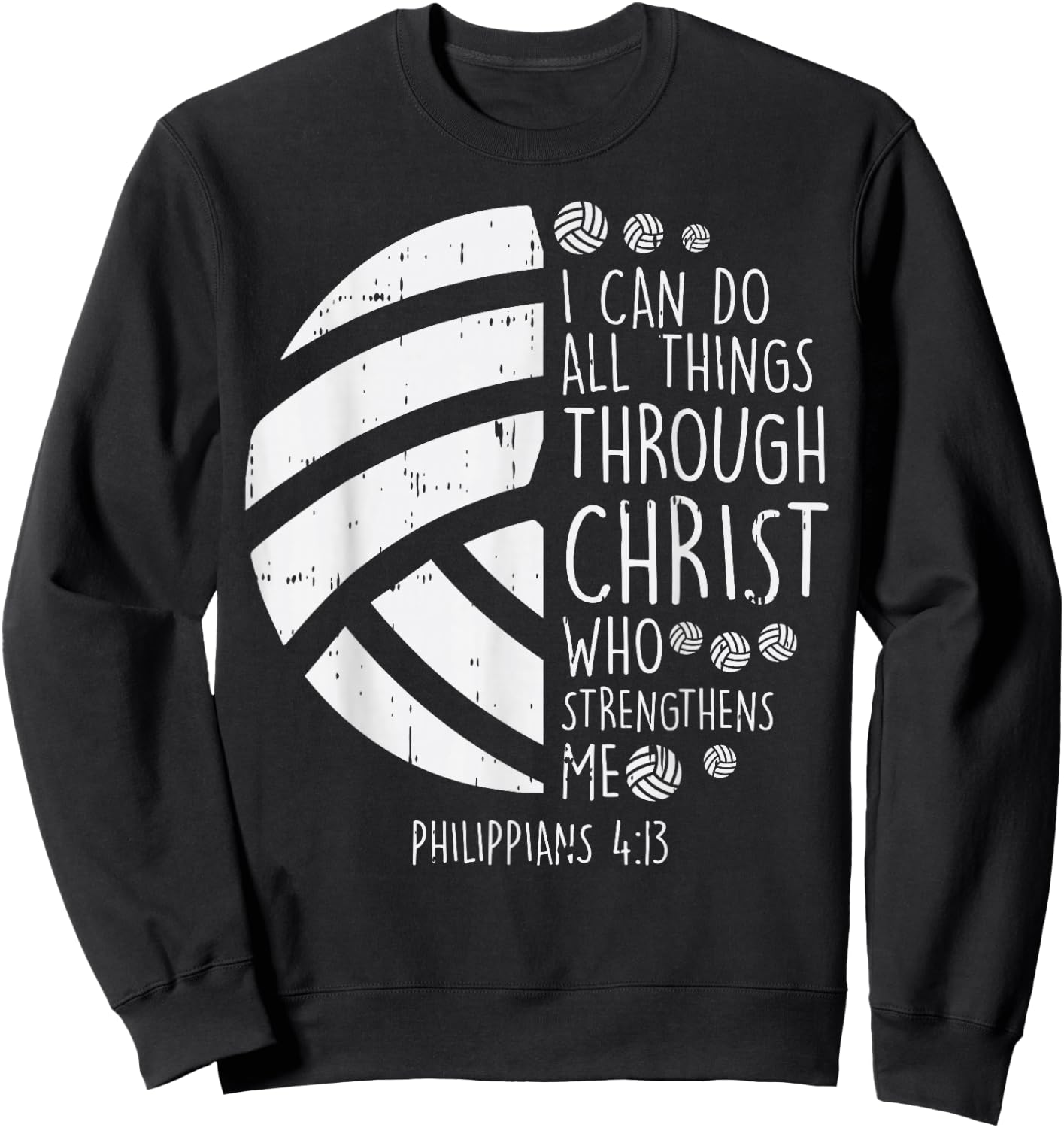 Volleyball i can do things Bible Verse God Jesus Gift Sweatshirt - Sweatshirt | Black