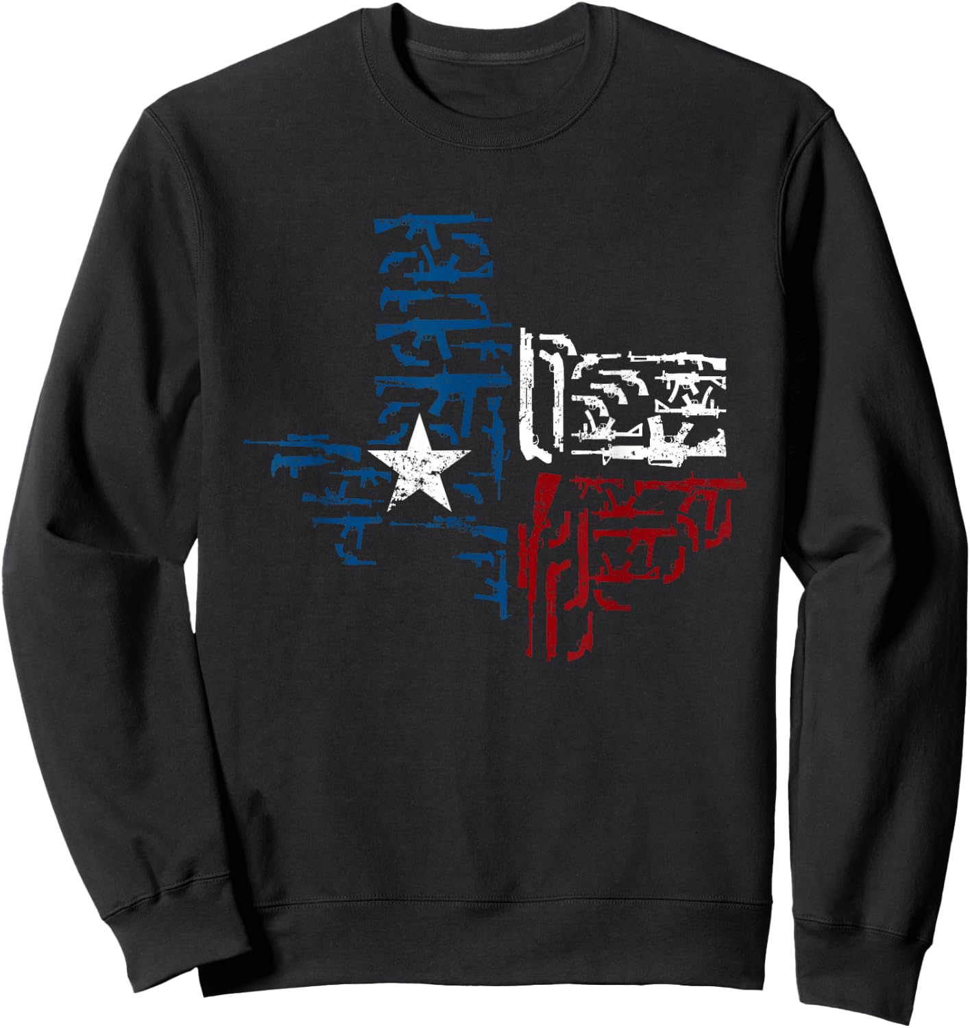 Patriotic US South Austin Guns Texas Sweatshirt - Sweatshirt | Black