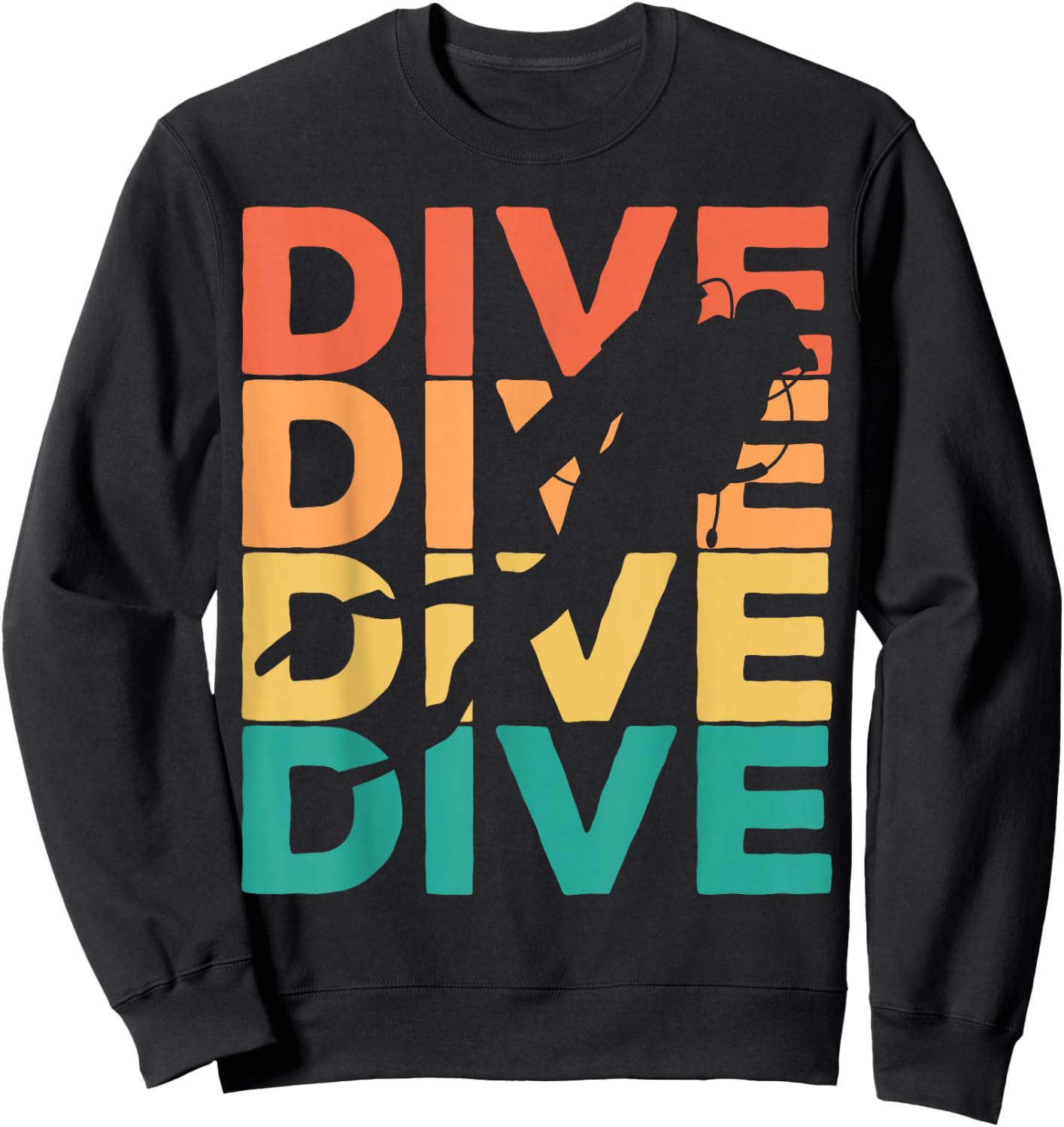 Retro Vintage Diving Gift Scuba Divers Sweatshirt - Sweatshirt | Black