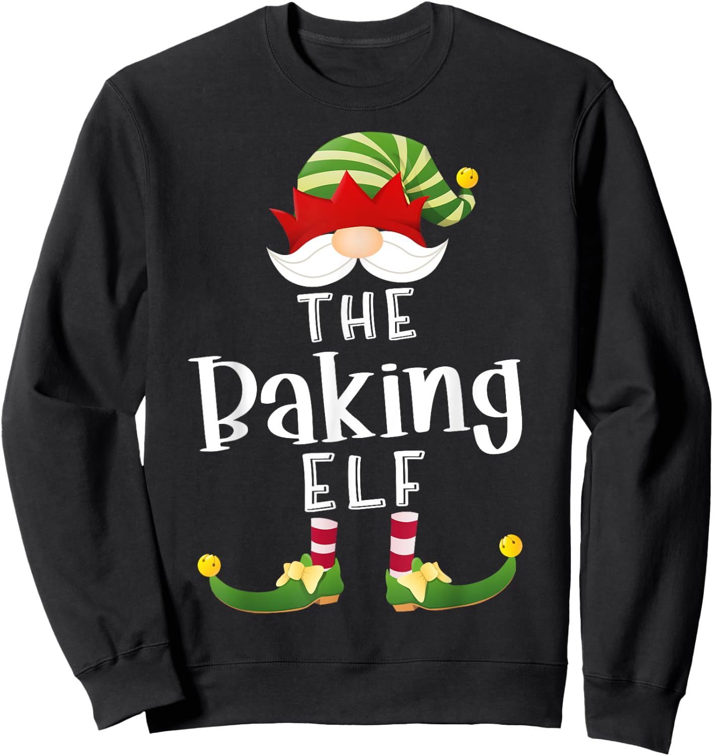 Baking Elf Group Christmas Funny Pajama Party Sweatshirt - Sweatshirt | Black
