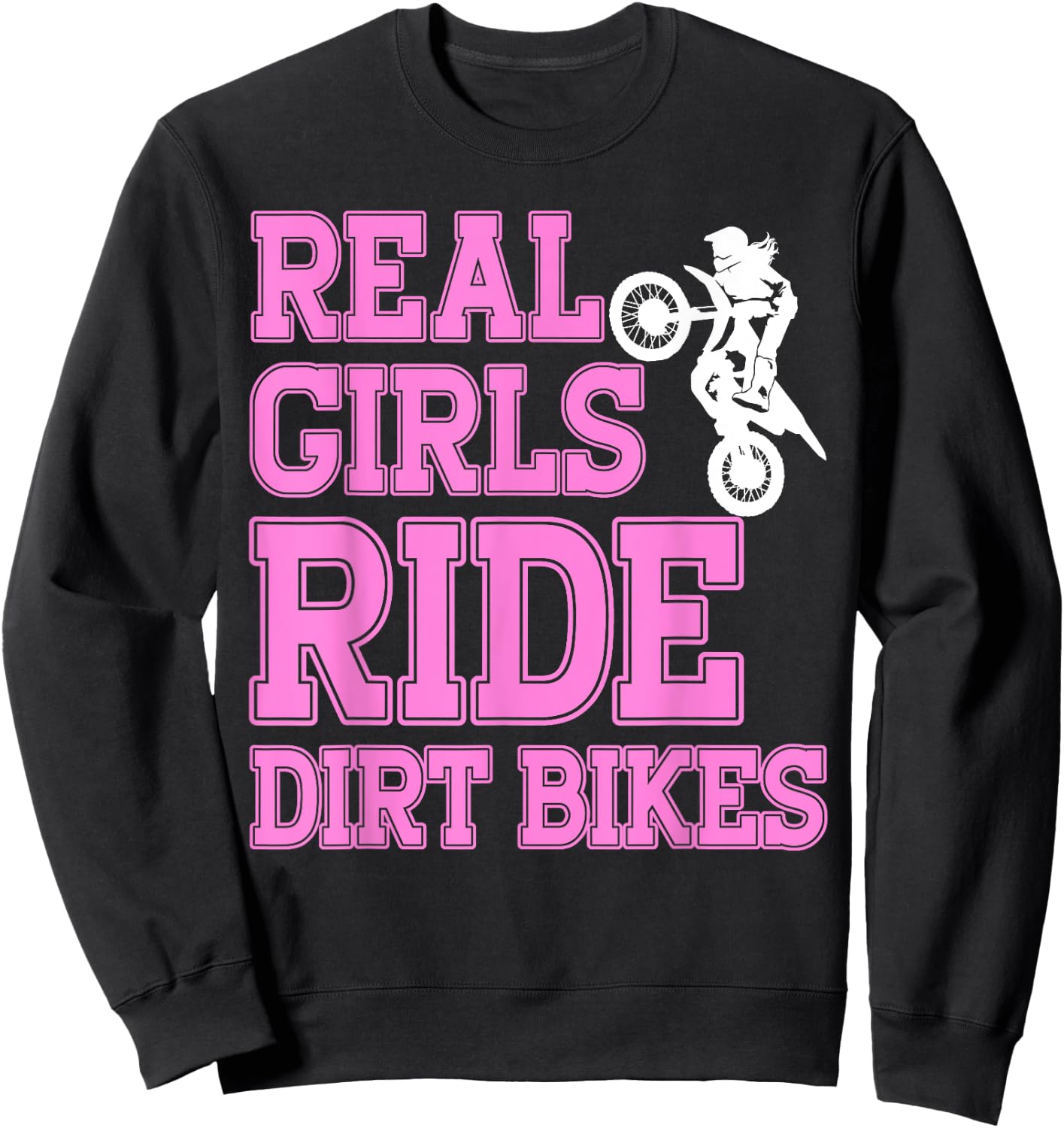 Braap Women Motorcycle Motocross Shirt Girl Dirt Bike Sweatshirt - Sweatshirt | Black