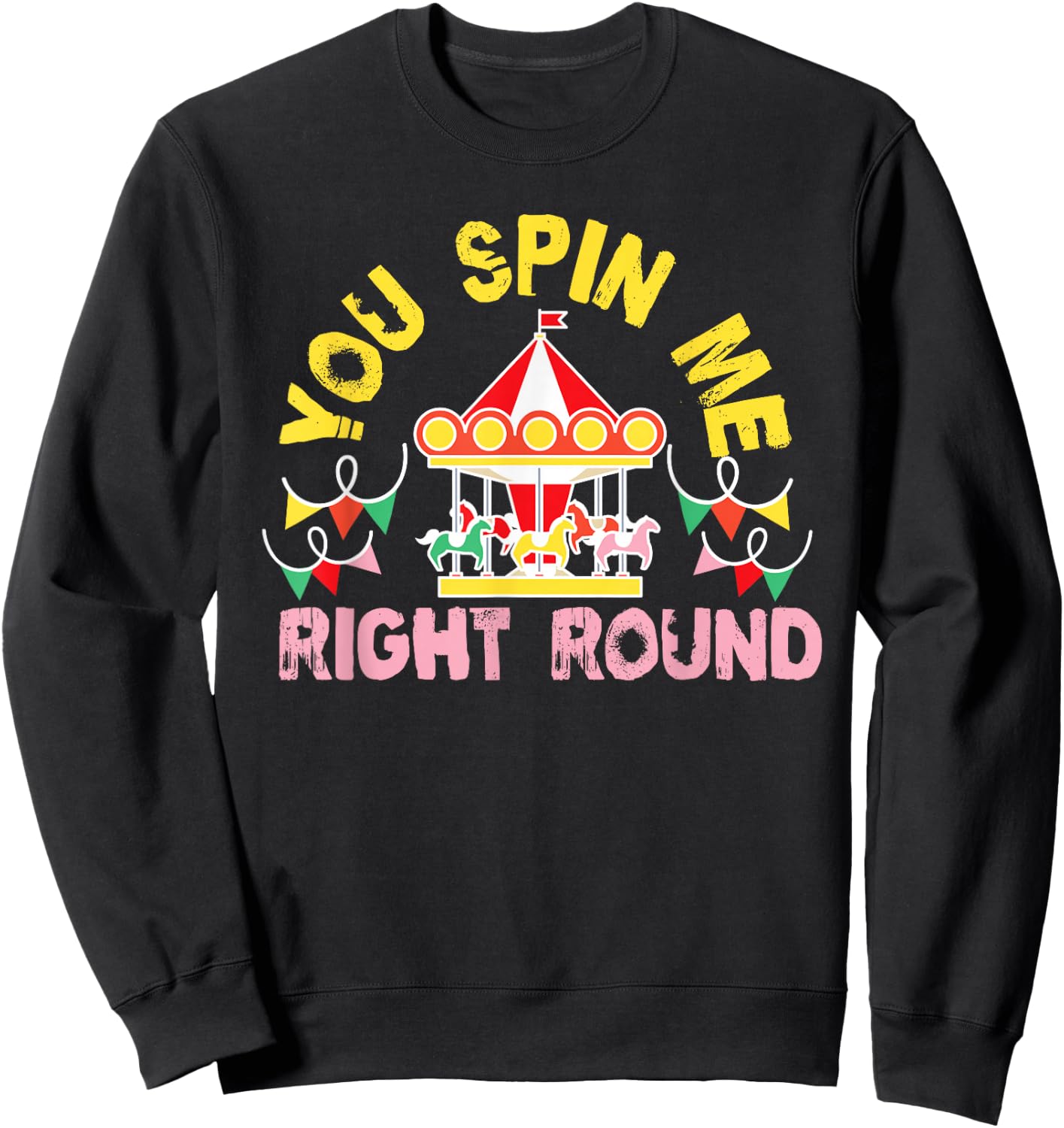 Cute Carousel Horse Merry-Go-Round for Girls Sweatshirt - Sweatshirt | Black