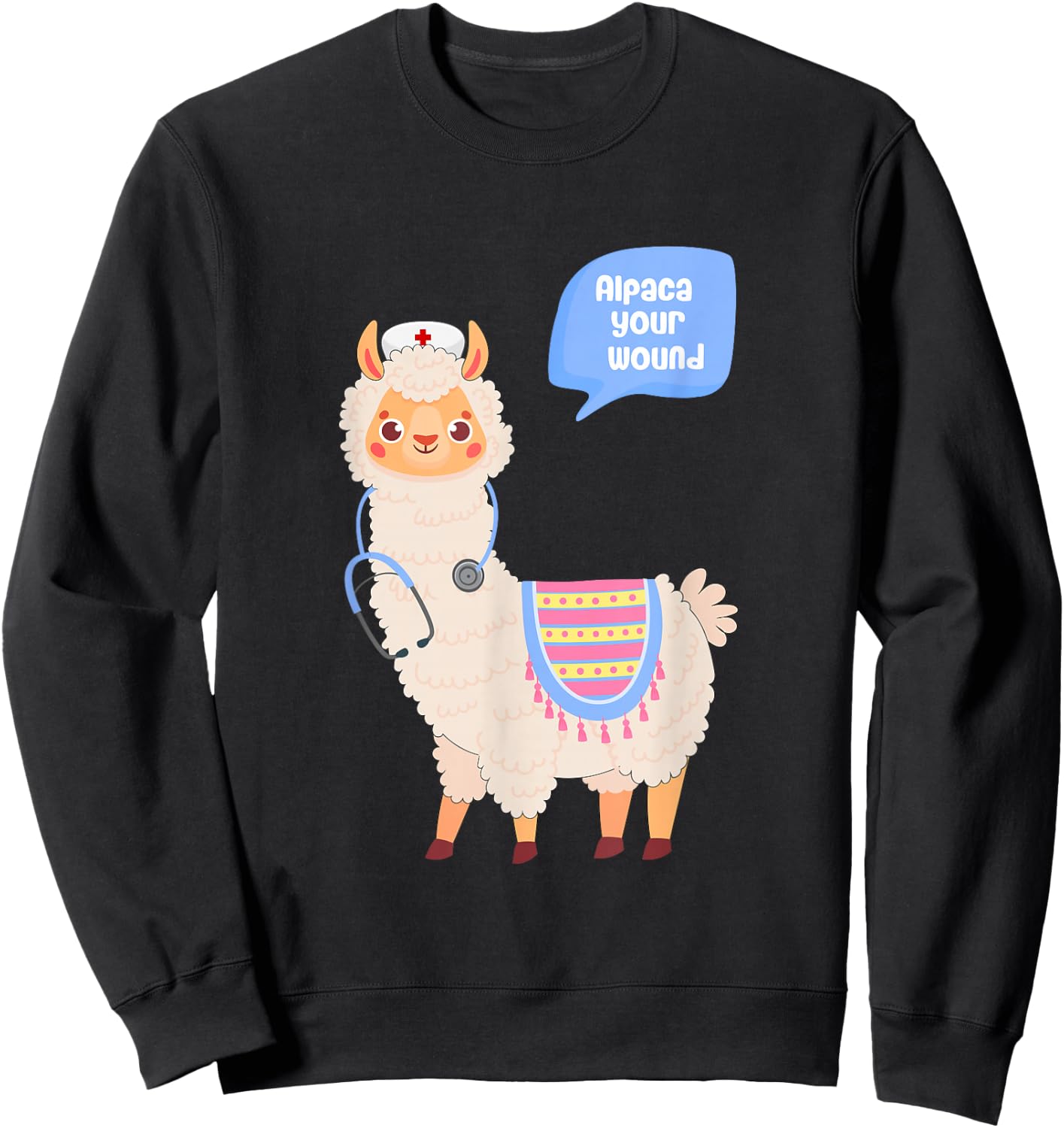 Alpaca Your Wound Cute Llama Wound Care Nurse Gift Sweatshirt - Sweatshirt | Black
