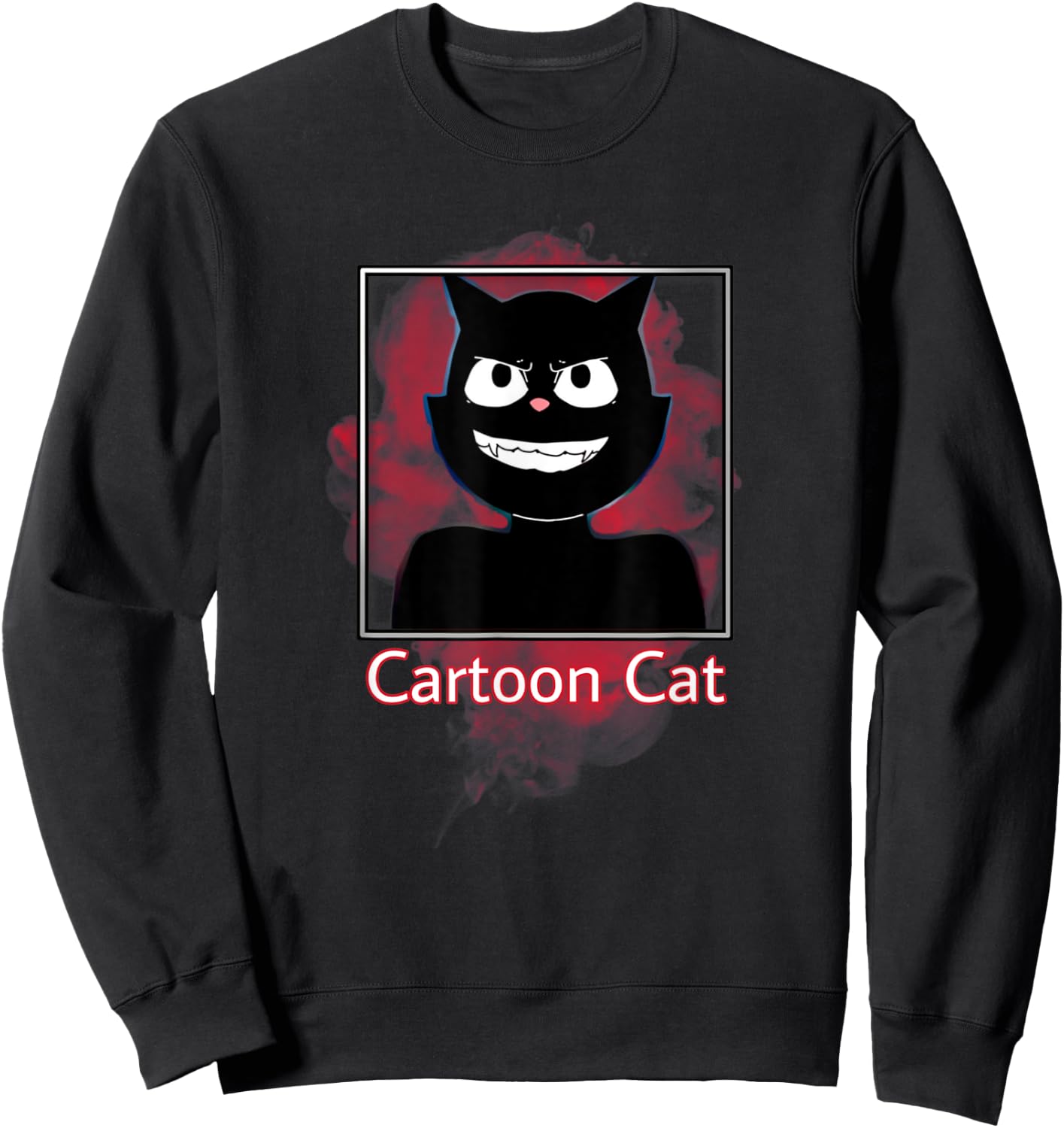 We all love to escape from Cartoon Cat, Are You Afraid Sweatshirt - Sweatshirt | Black