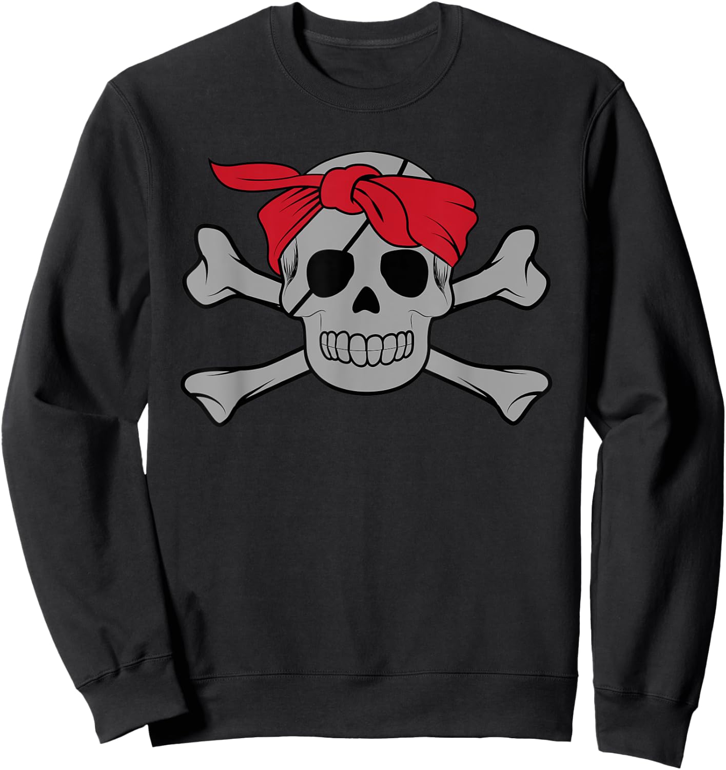 Funny Pirate Costume Buccaneer Jolly Roger Women Bones Gifts Sweatshirt - Sweatshirt | Black