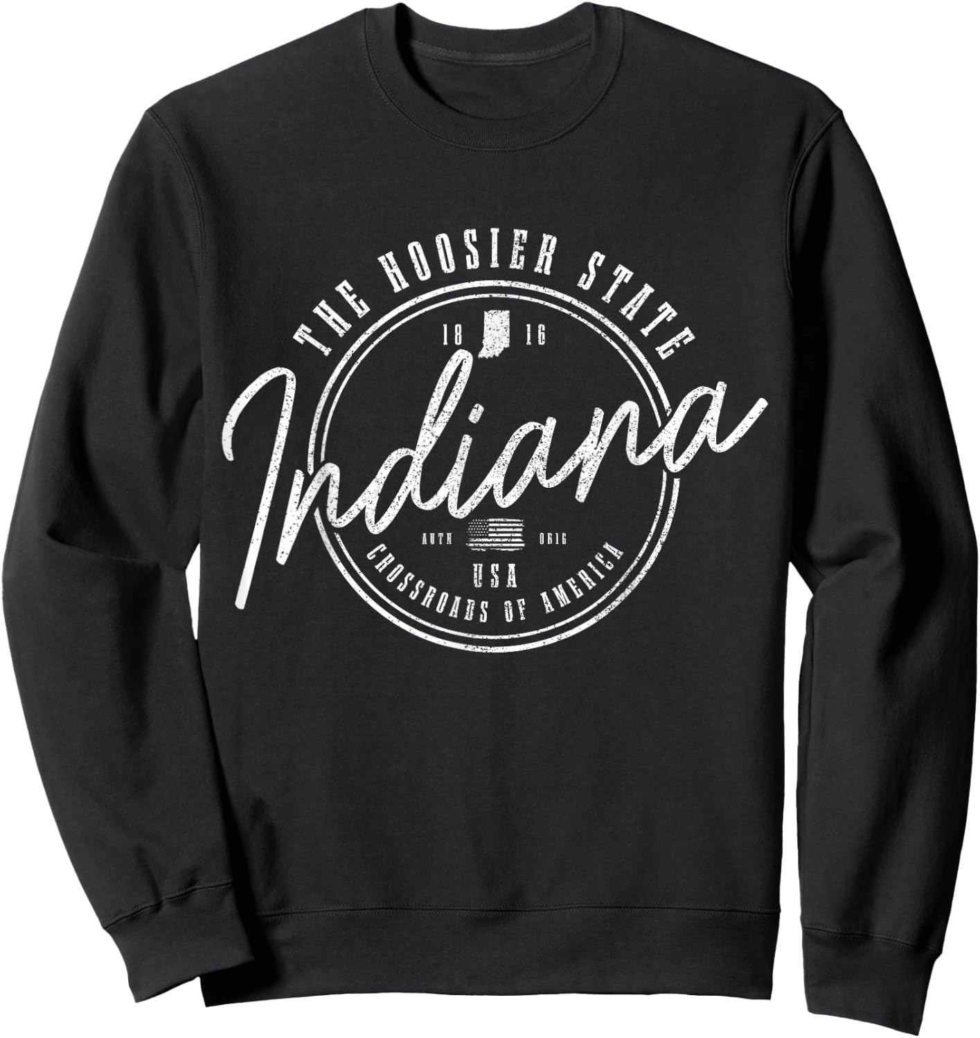 Indiana The Hoosier State Est. 1816 USA America Souvenir Sweatshirt - Sweatshirt | Black