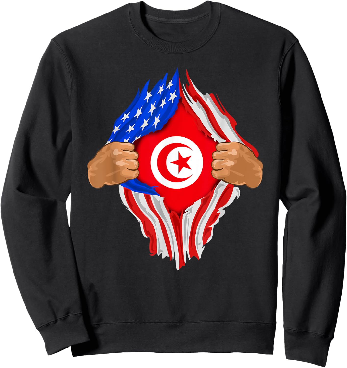 Tunisian Blood Inside Me | Tunisia Flag Gift Sweatshirt - Sweatshirt | Black