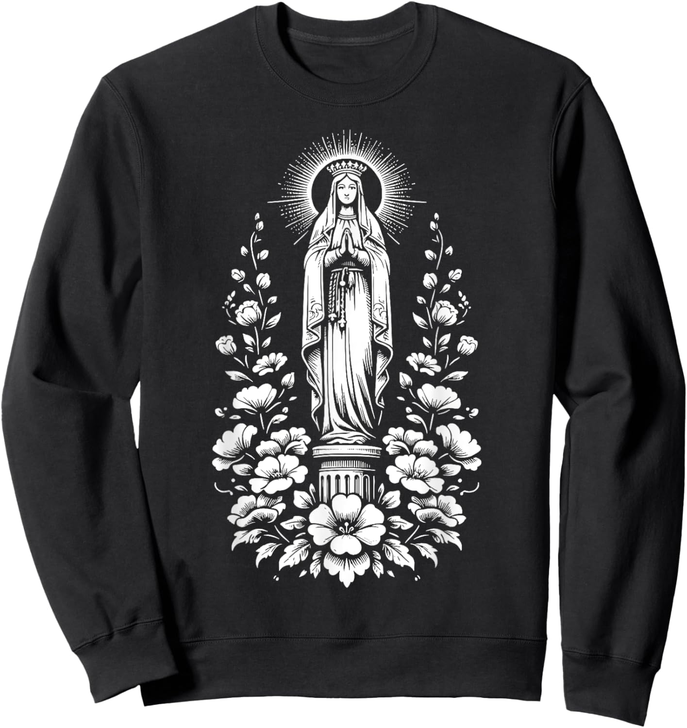 Our Lady of the Pillar Powerful Symbol Mother Saint Mary Sweatshirt - Sweatshirt | Black