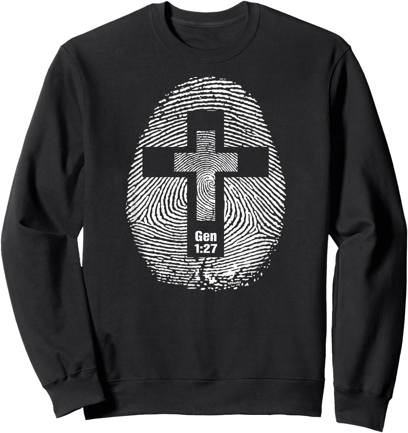 FINGERPRINT AND CROSS Design Christian-inspired ideas Sweatshirt - Sweatshirt | Black